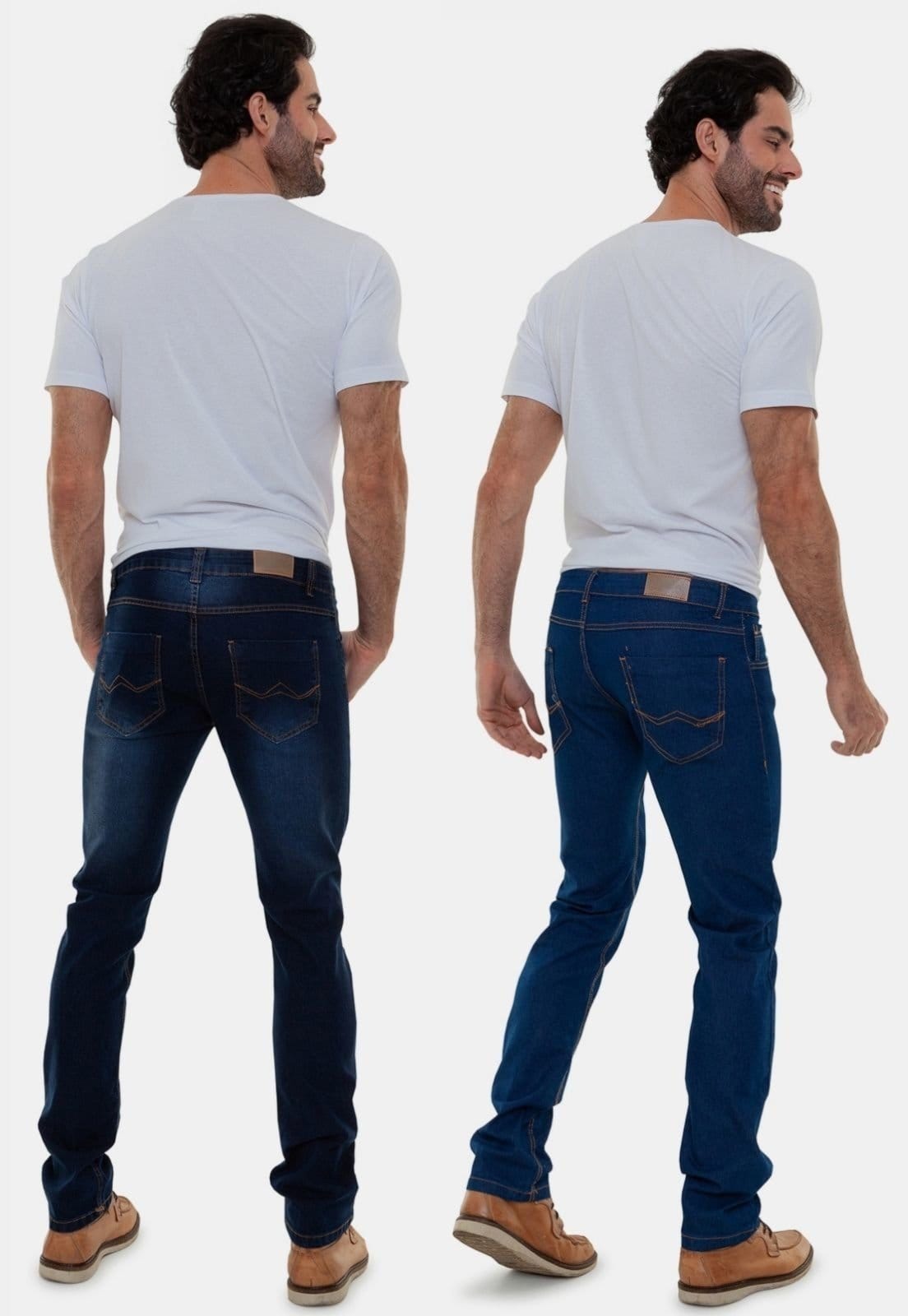 Vista 2 Kit Com 2 Calças Masculinas Jeans Premium Versatti Cunha Versatti azul