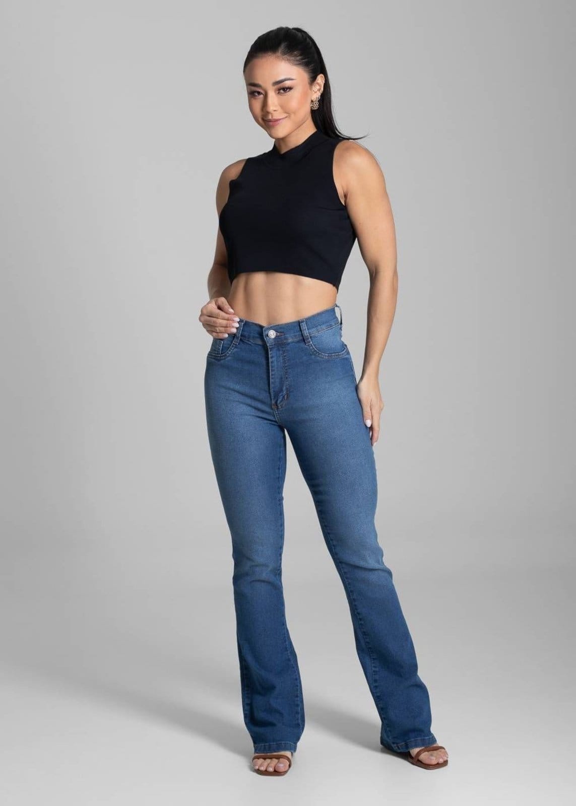Vista 2 Calça Jeans Sawary Boot Cut - 281859 Sawary azul