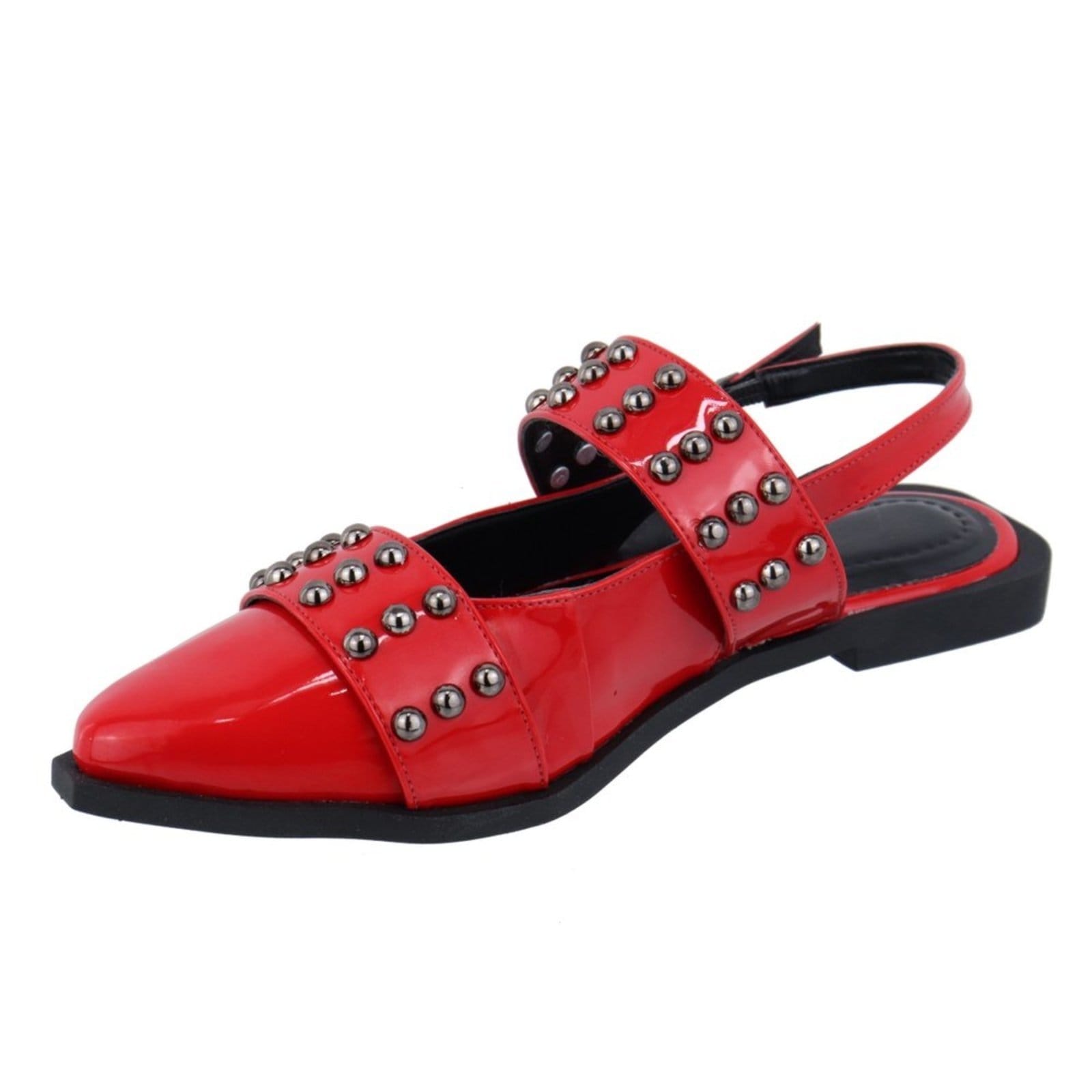 Sapatilha Slingback Rasteira Feminina Em Napa Verniz Ferrari 184202 - 2