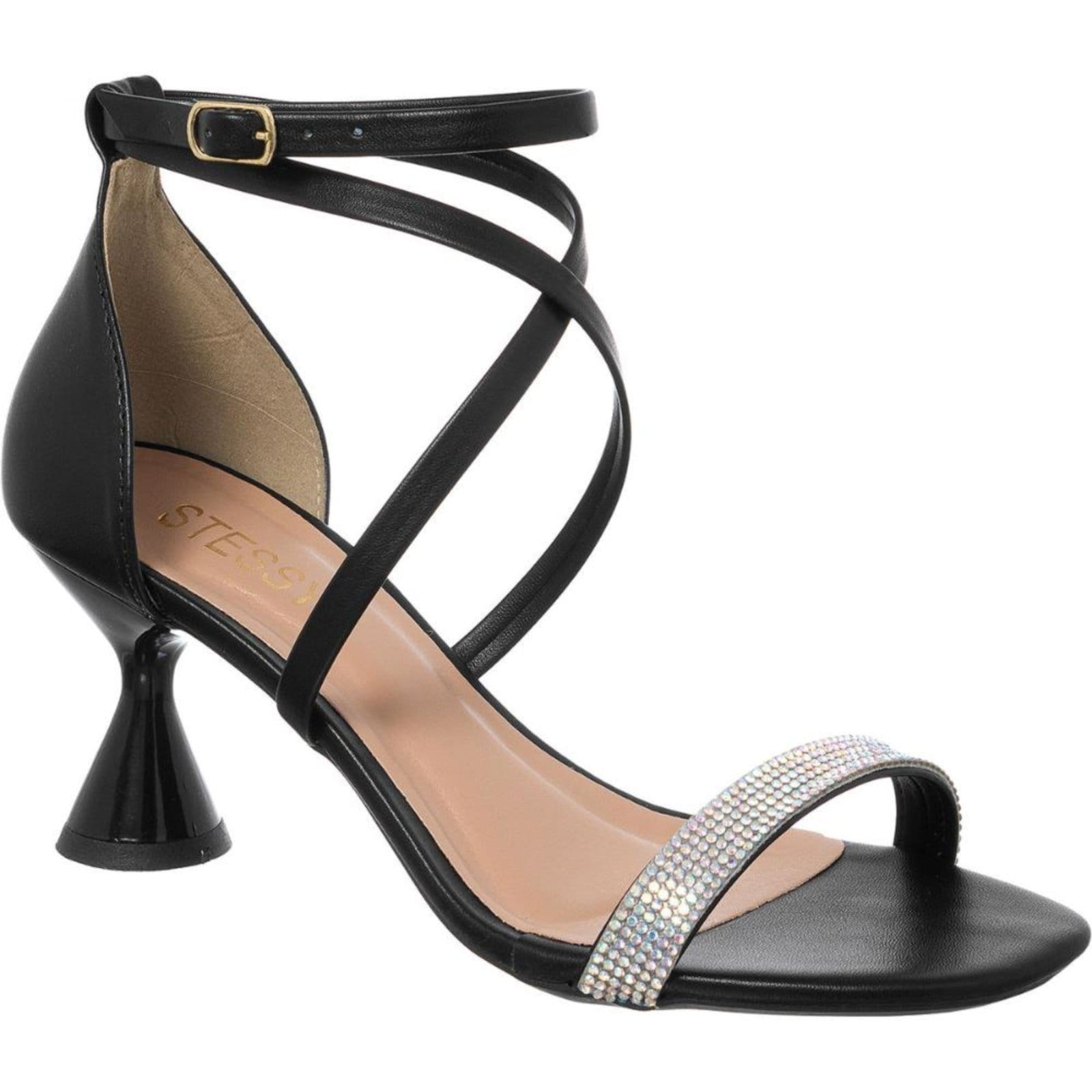 Sandália Saltinho Taça Rolha Brilho Strass Festa Promoção