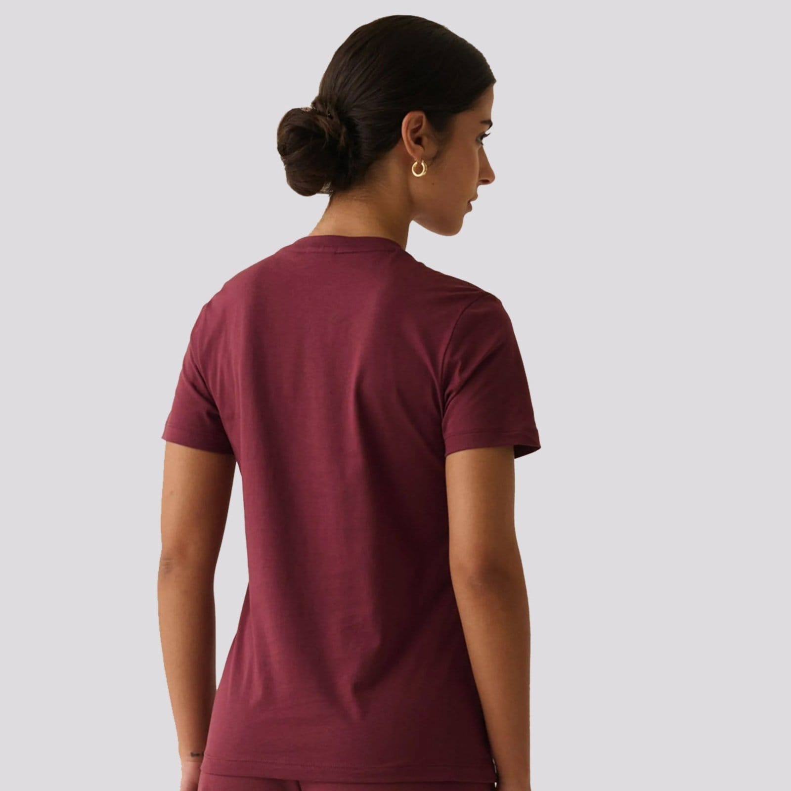 Vista 2 Camiseta Fila Basic Feminina Vinho Fila vermelho