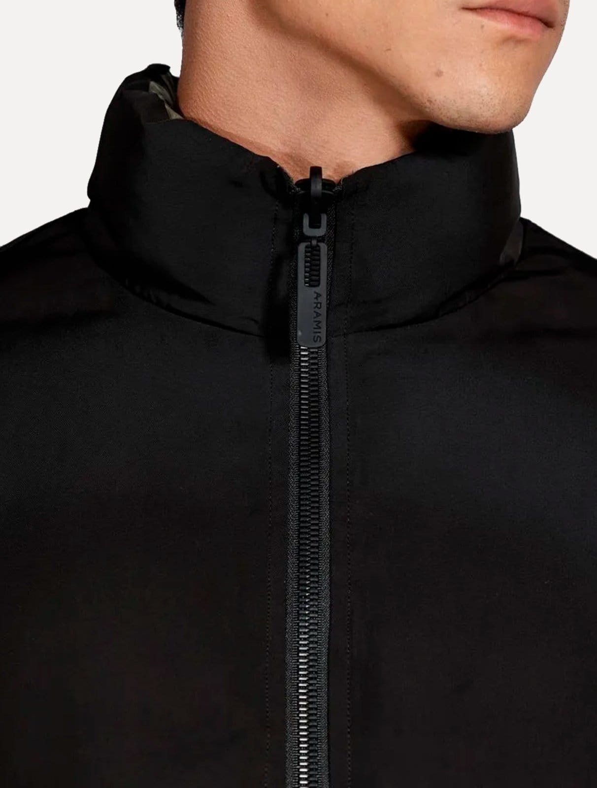 Vista 2 Jaqueta Aramis Masculina Nylon Dupla Face Green Puffer Preta Aramis preto/verde green