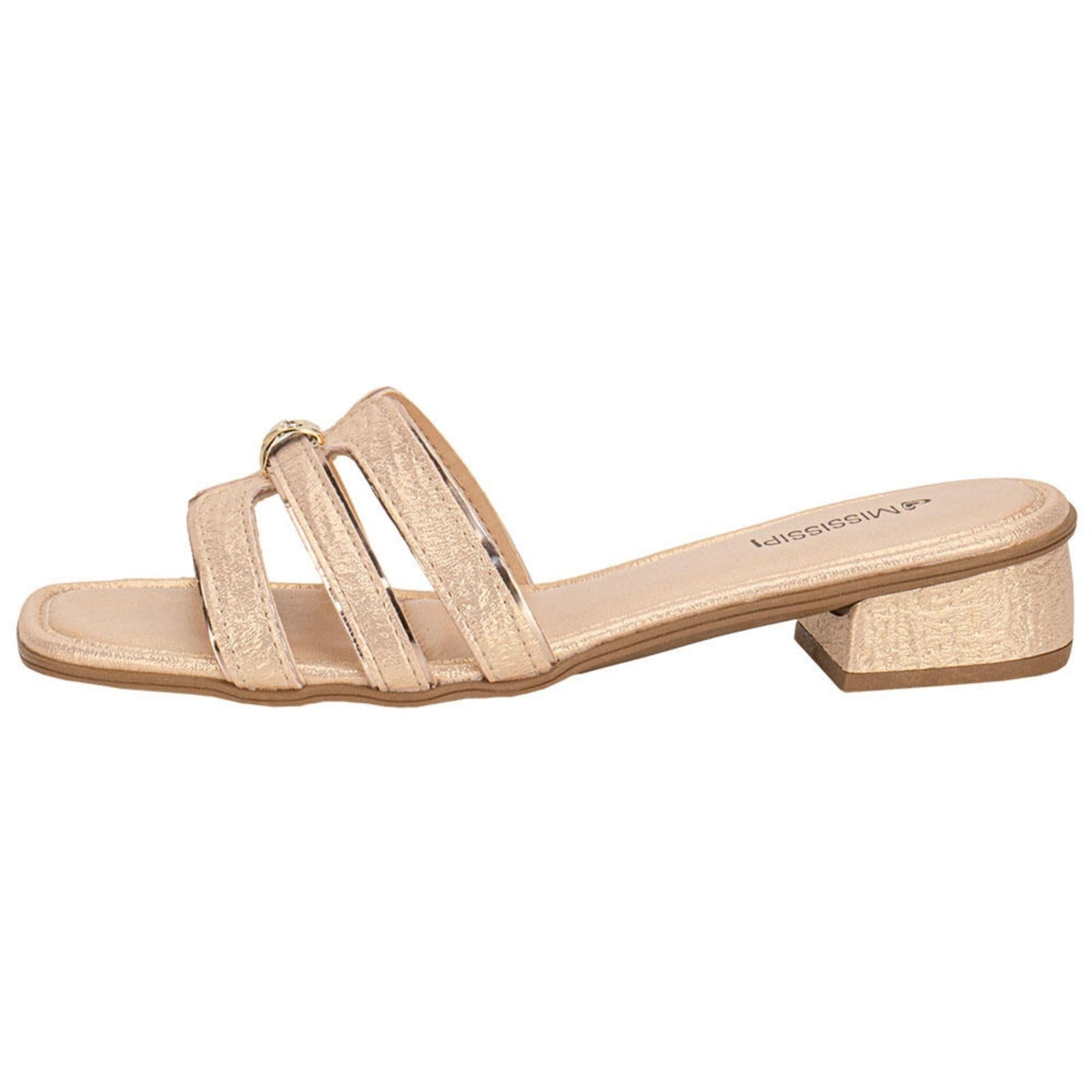 Vista 2 Tamanco Feminino Salto Grosso Mississipi Mf891 0648910 MISSISSIPI rosê