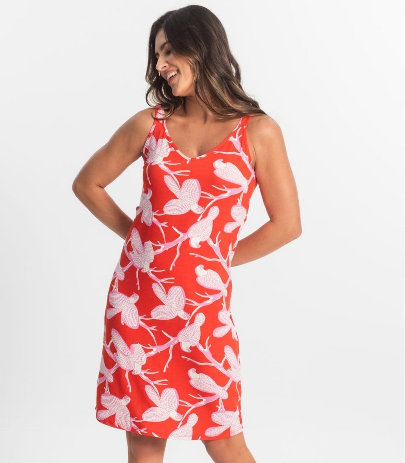 Vista 2 Vestido Estampado Rovitex Select rosa