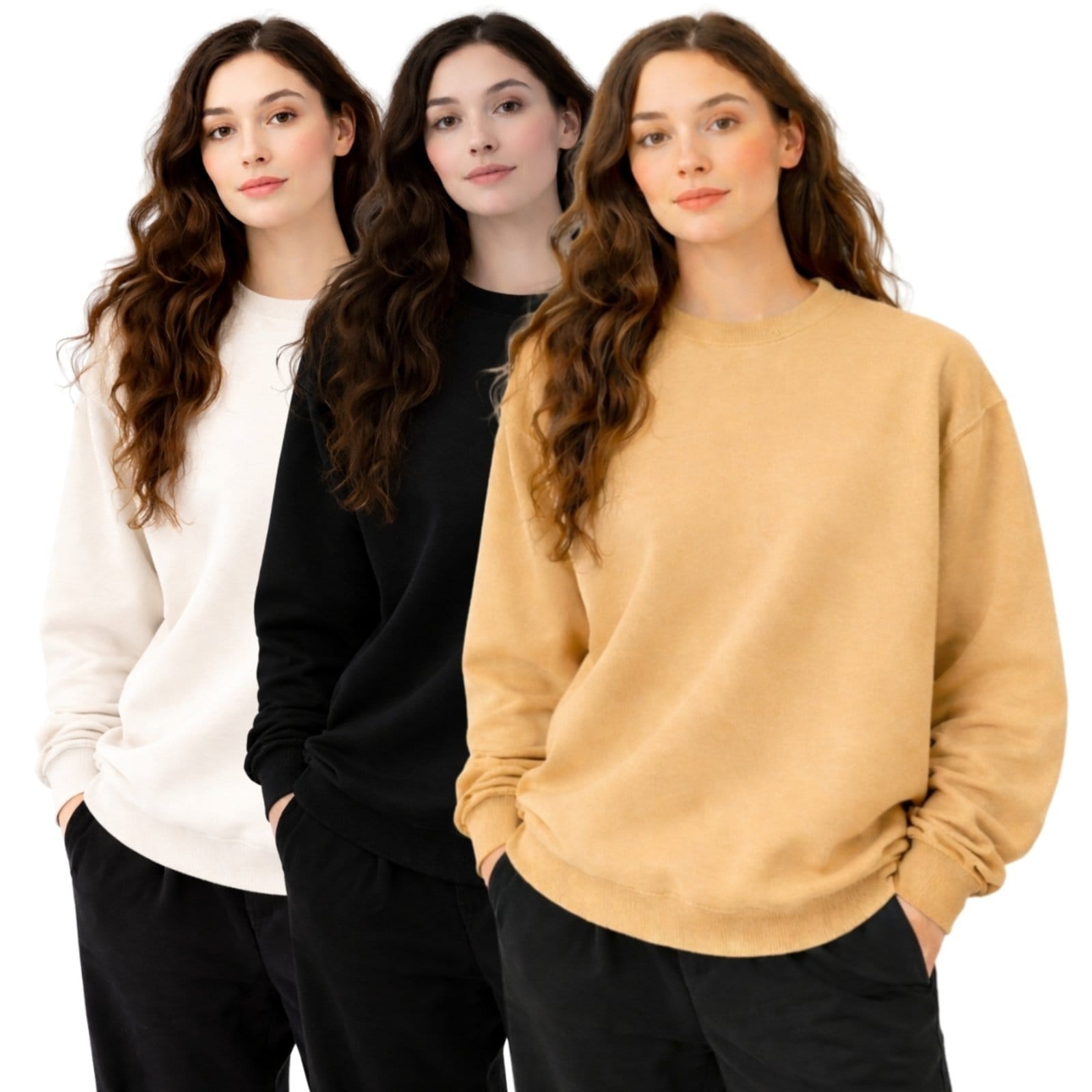 Kit 3 Blusa de Frio Moletom Sem Capuz Confortavel Macio Liso