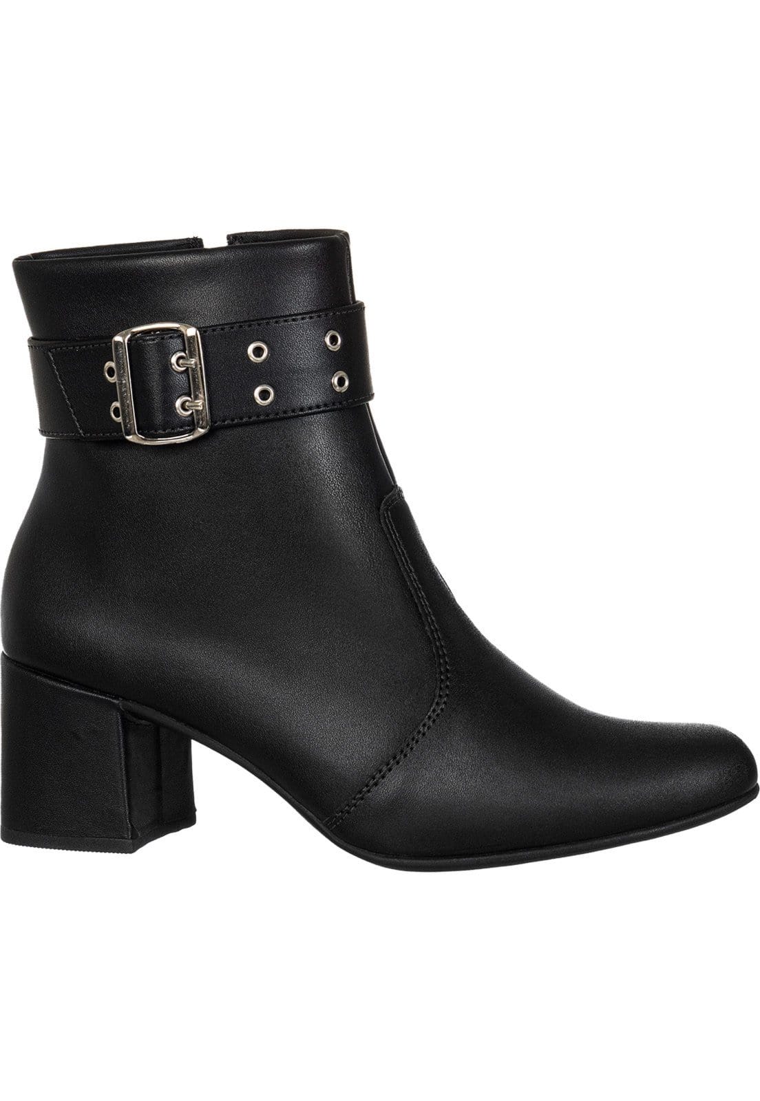 Vista 2 Bota Feminina GiGiL Bico Redondo Cano Curto Fivela Gigil preto