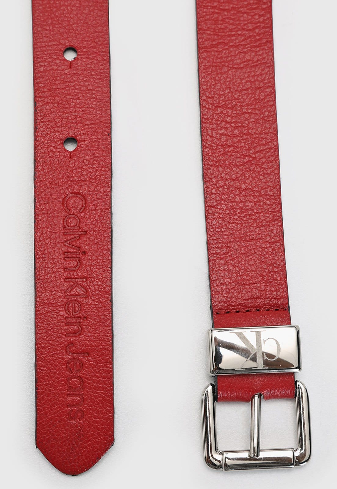 Vista 2 Cinto Feminino Calvin Klein Fivela Metálica Calvin Klein vermelho