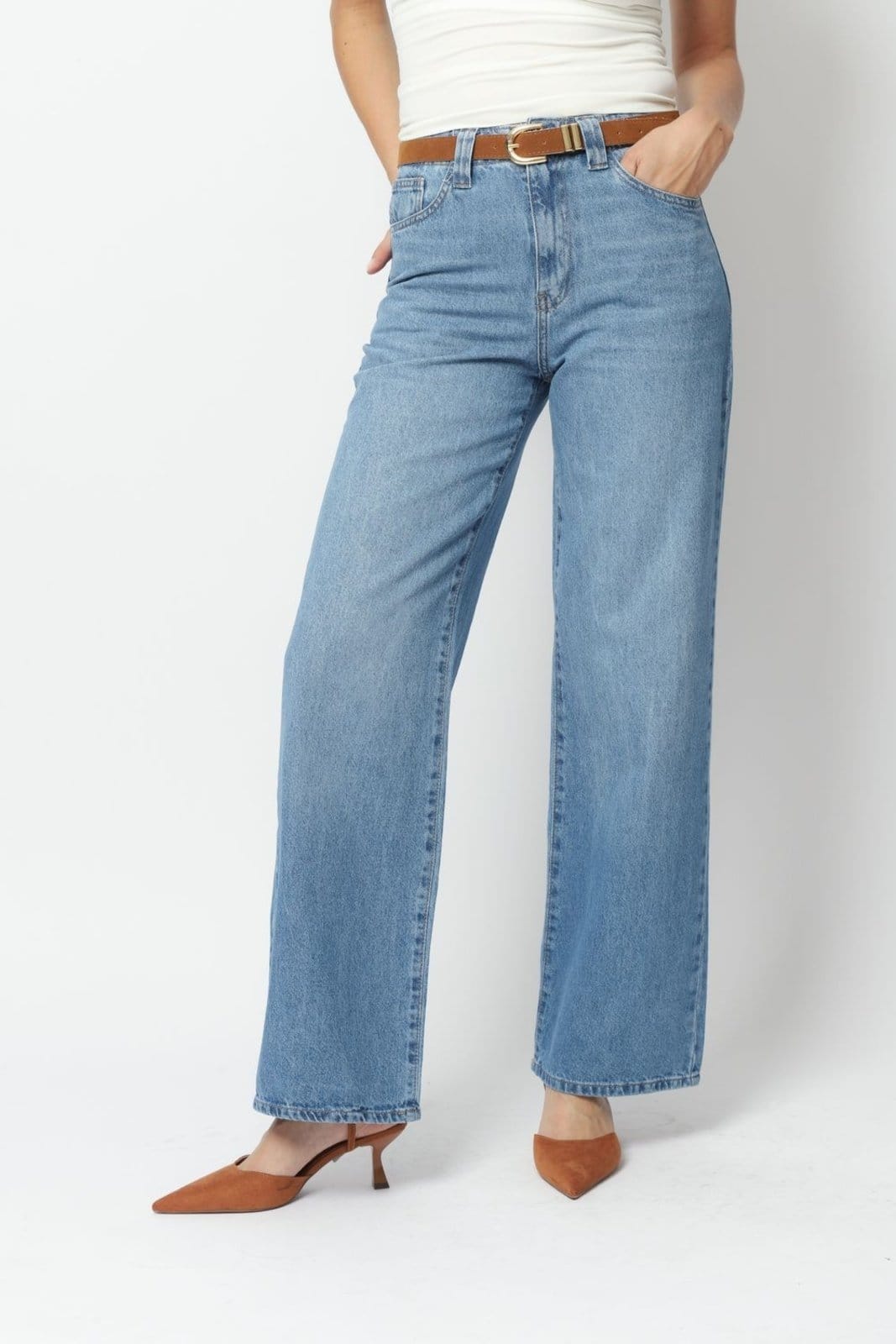 Vista 2 Calça Jeans Reta 36 Gazzy azul