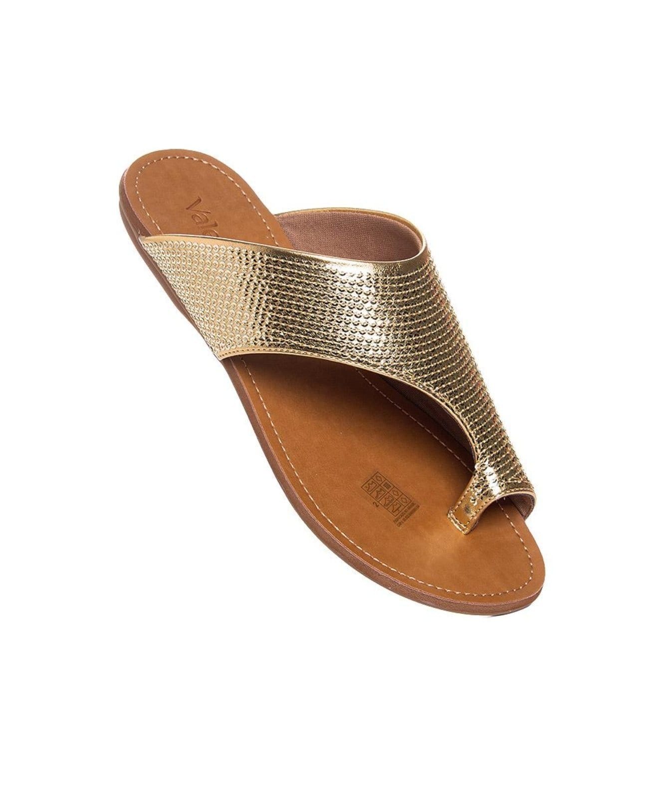 Vista 2 Tamanco Rasteira Valentina Bordada Paetê Ouro Valentina incolor