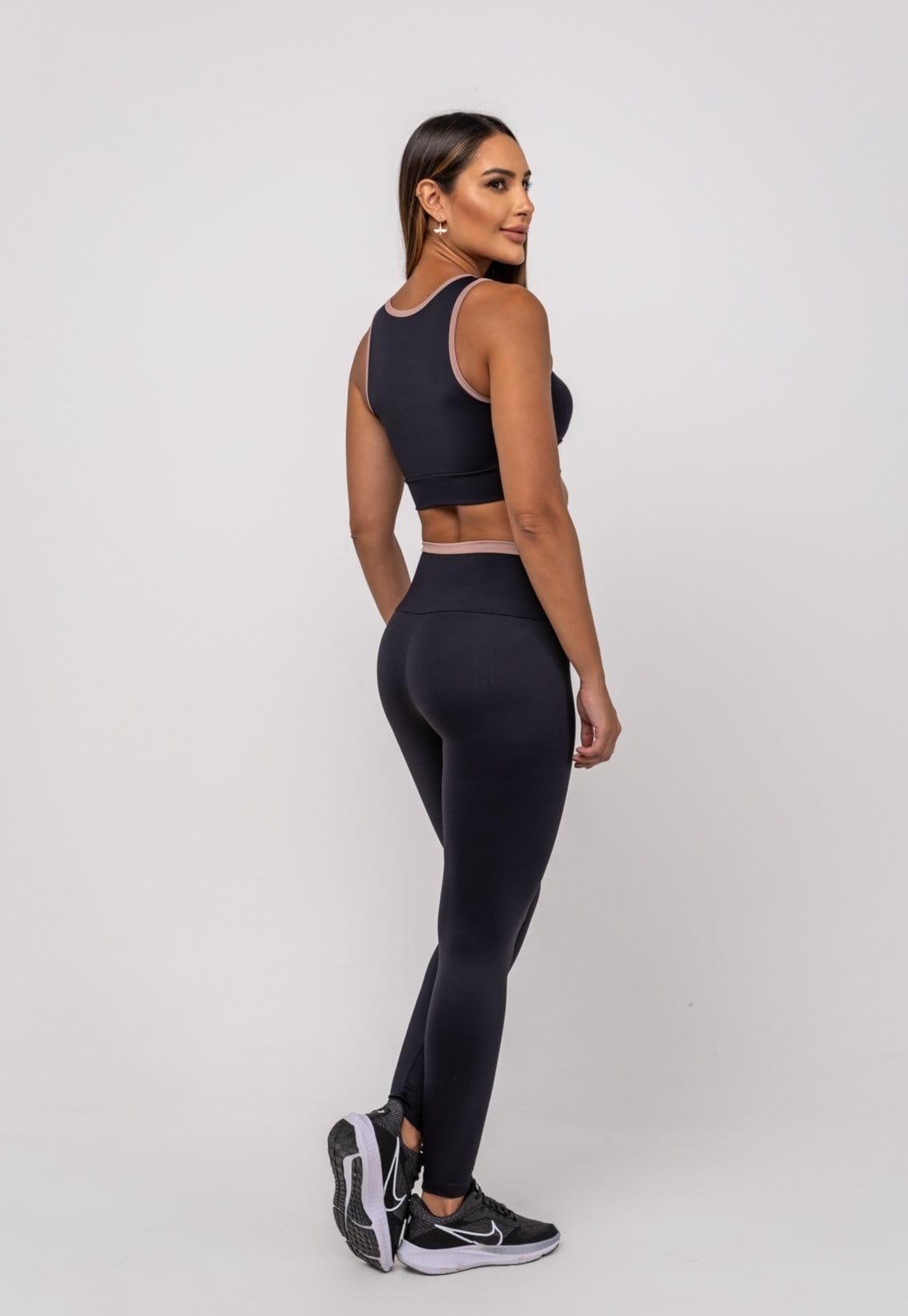 Vista 2 Top Suplex Poliamida Com Detalhes Viés Salvatore Salvatore Fashion preto