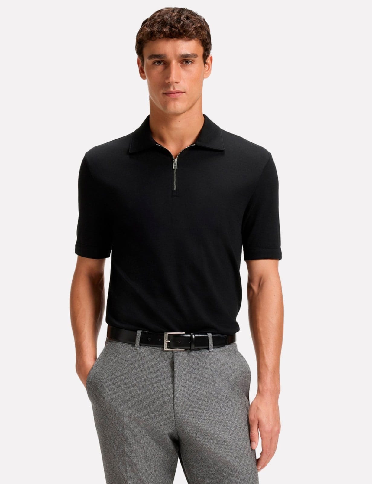 Polo Hugo Boss Masculina Regular H-Paras 57 Preta