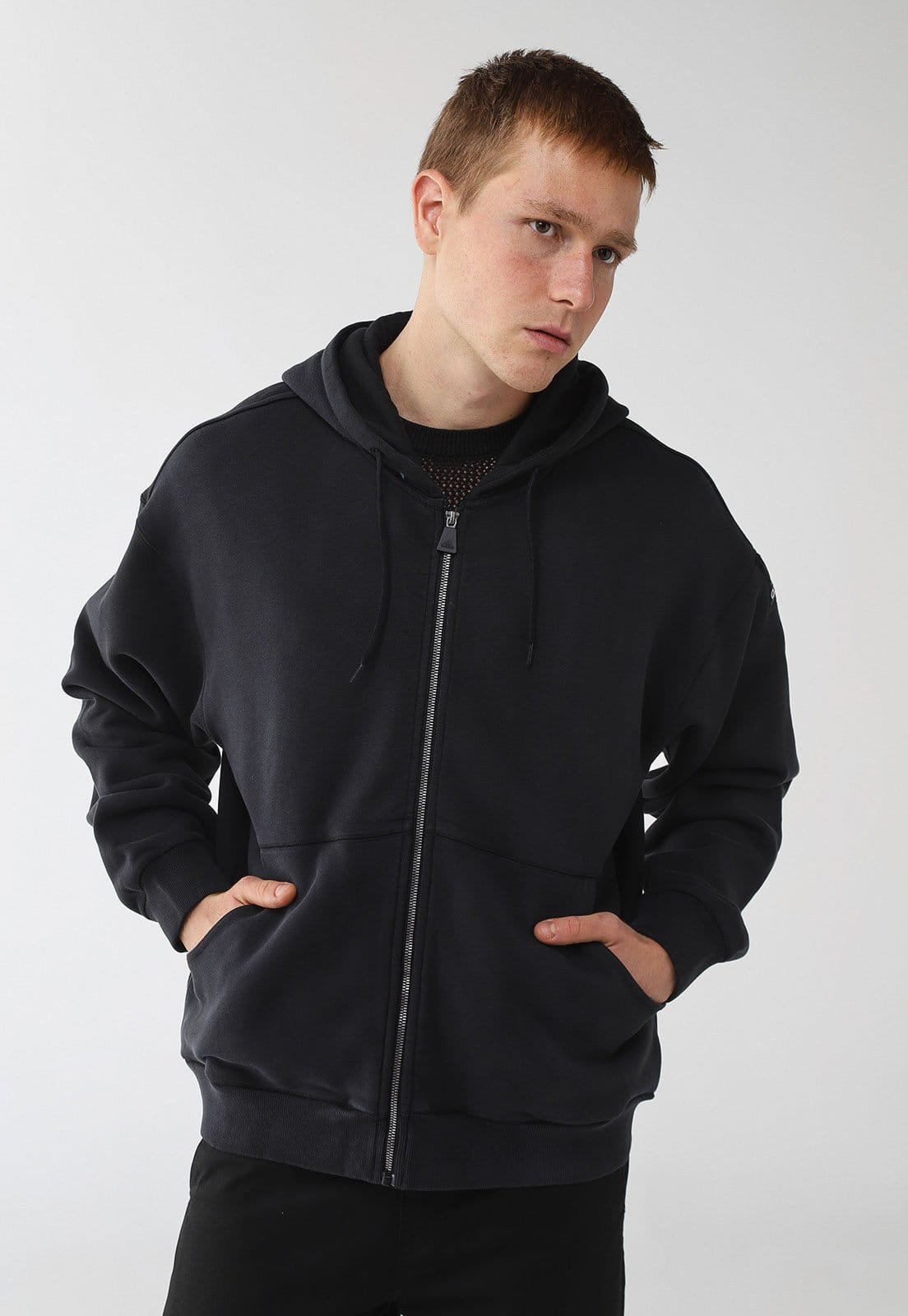 Blusa de Moletom Aberta adidas Originals EQT Preta