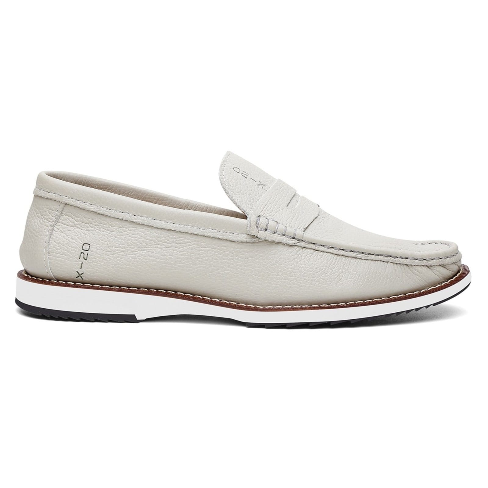 Mocassim Masculino Couro Dockside Casual Moderno Off White