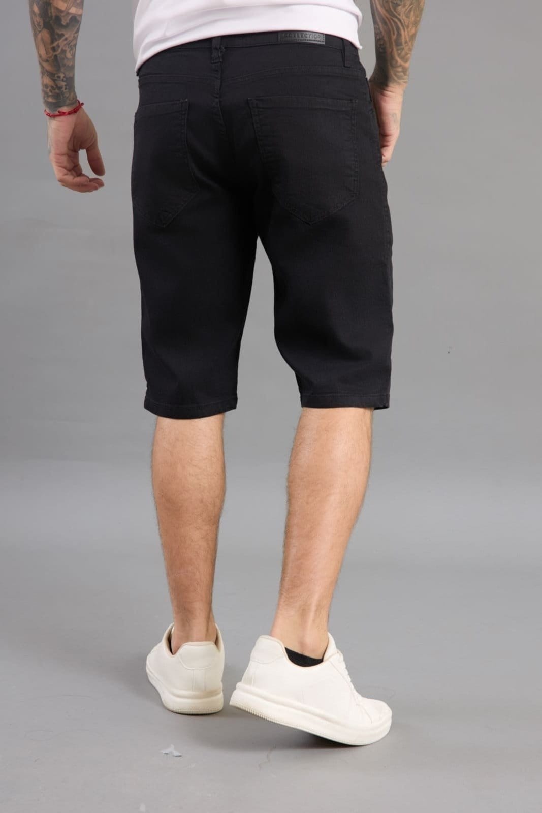 Vista 2 Bermuda Jeans Slim Fit Black Masculina Lemier Collection LEMIER preto black