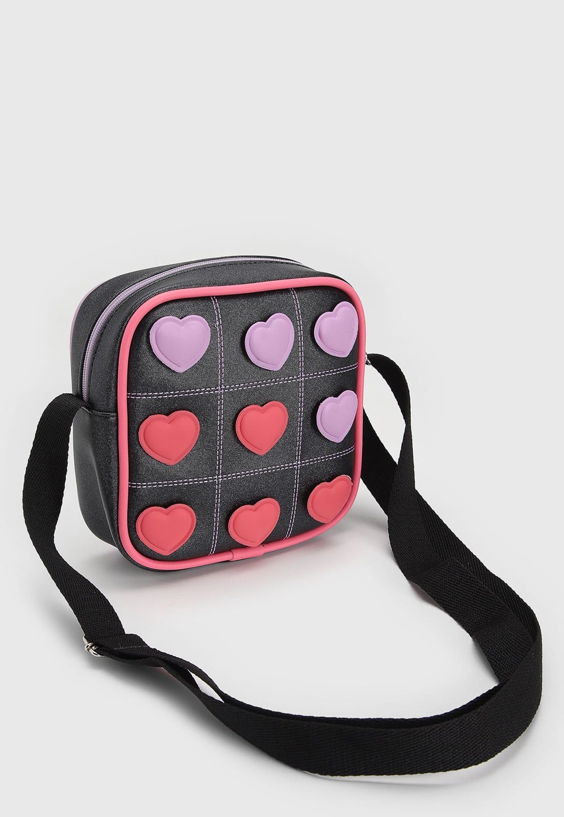 Vista 2 Infantil - Bolsa Transversal Pampili Jogo da Velha Preta Pampili preto