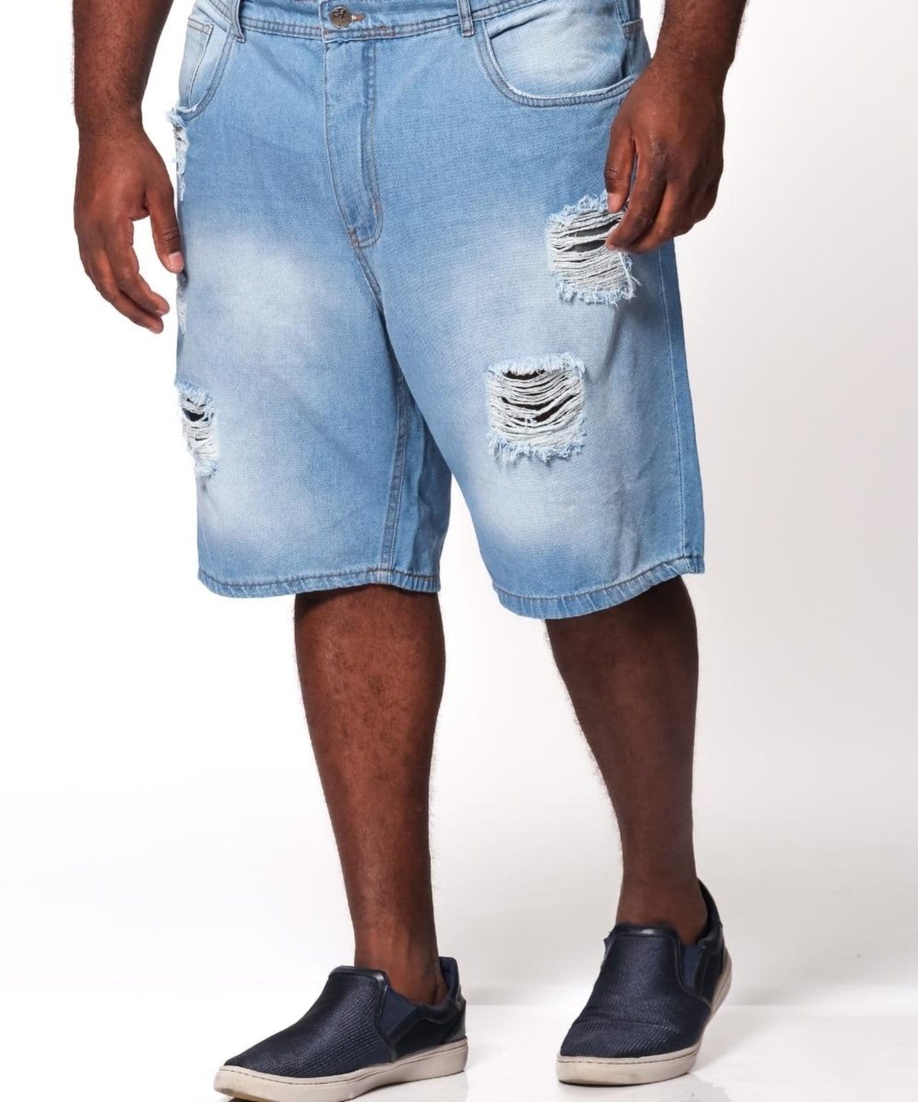 Vista 2 Bermuda Masculina Jeans Plus Skinny Razon Jeans multicolorido