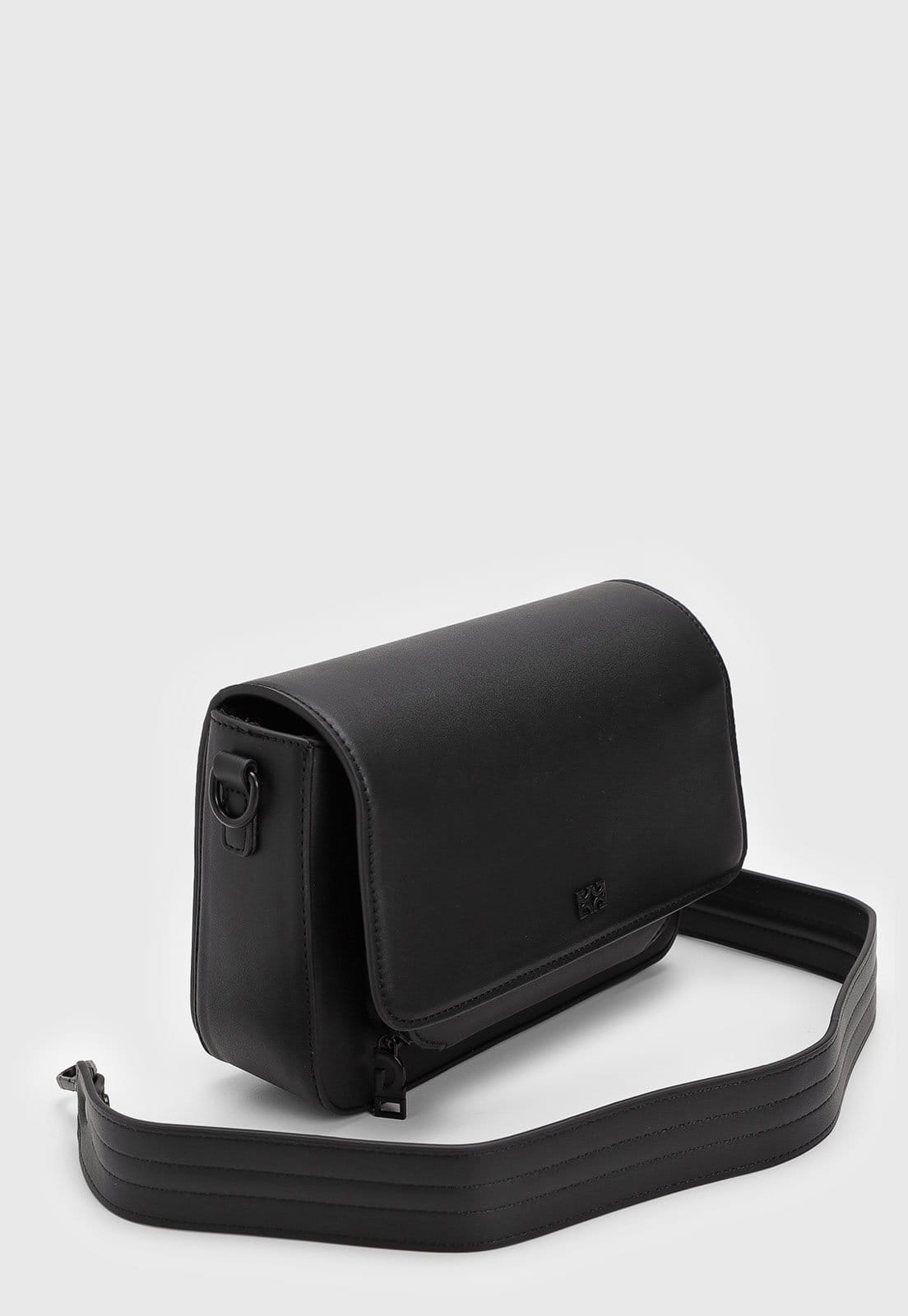 Vista 2 Bolsa Tiracolo Degalls Alça Removível Preta Degalls preto