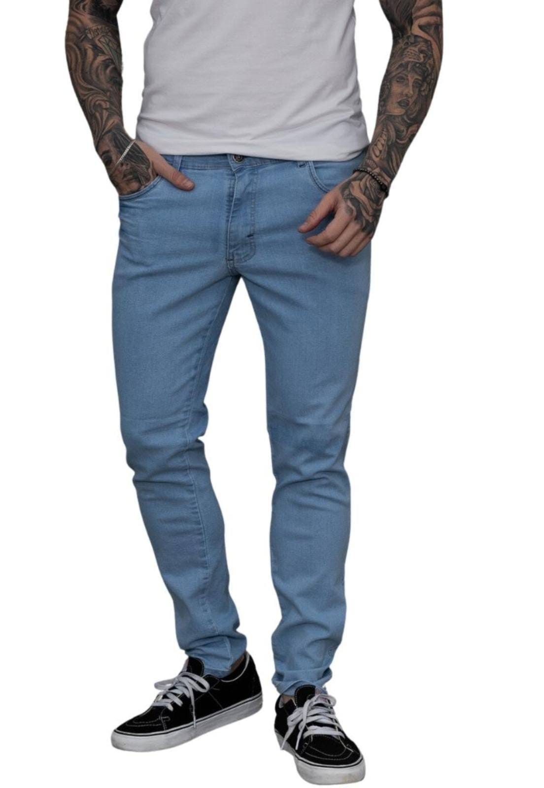 Calça Jeans Masculina Tempo Hábil Skinny Delave Power Claro