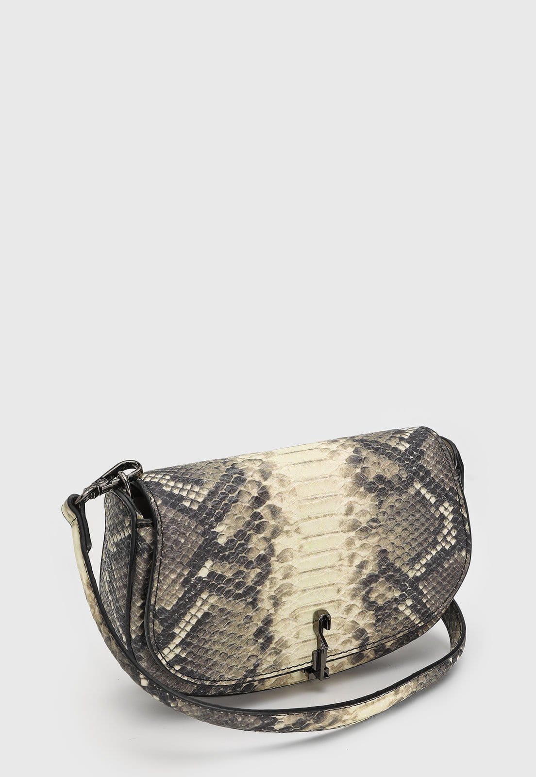 Vista 2 Bolsa Feminina Santa Lolla Animal Print Cobra Preta Santa Lolla preto