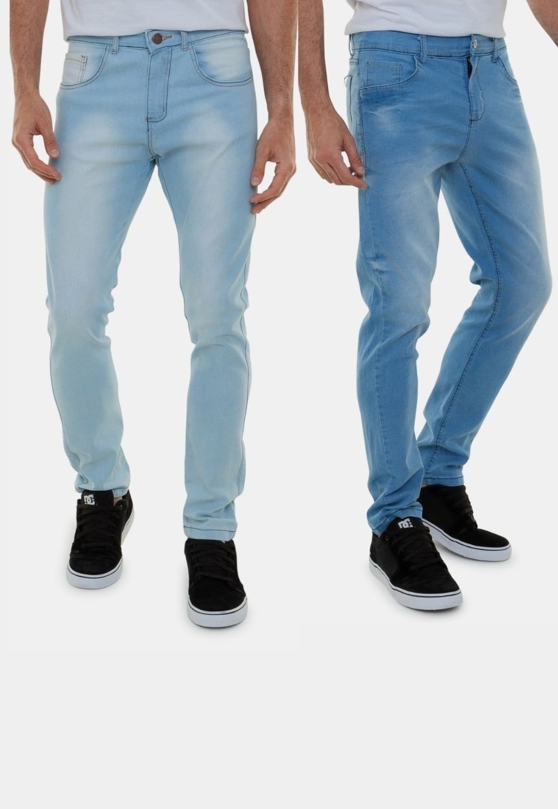 Kit 2 Calças Jeans Masculinas Lavagem Clara Lion Versatti