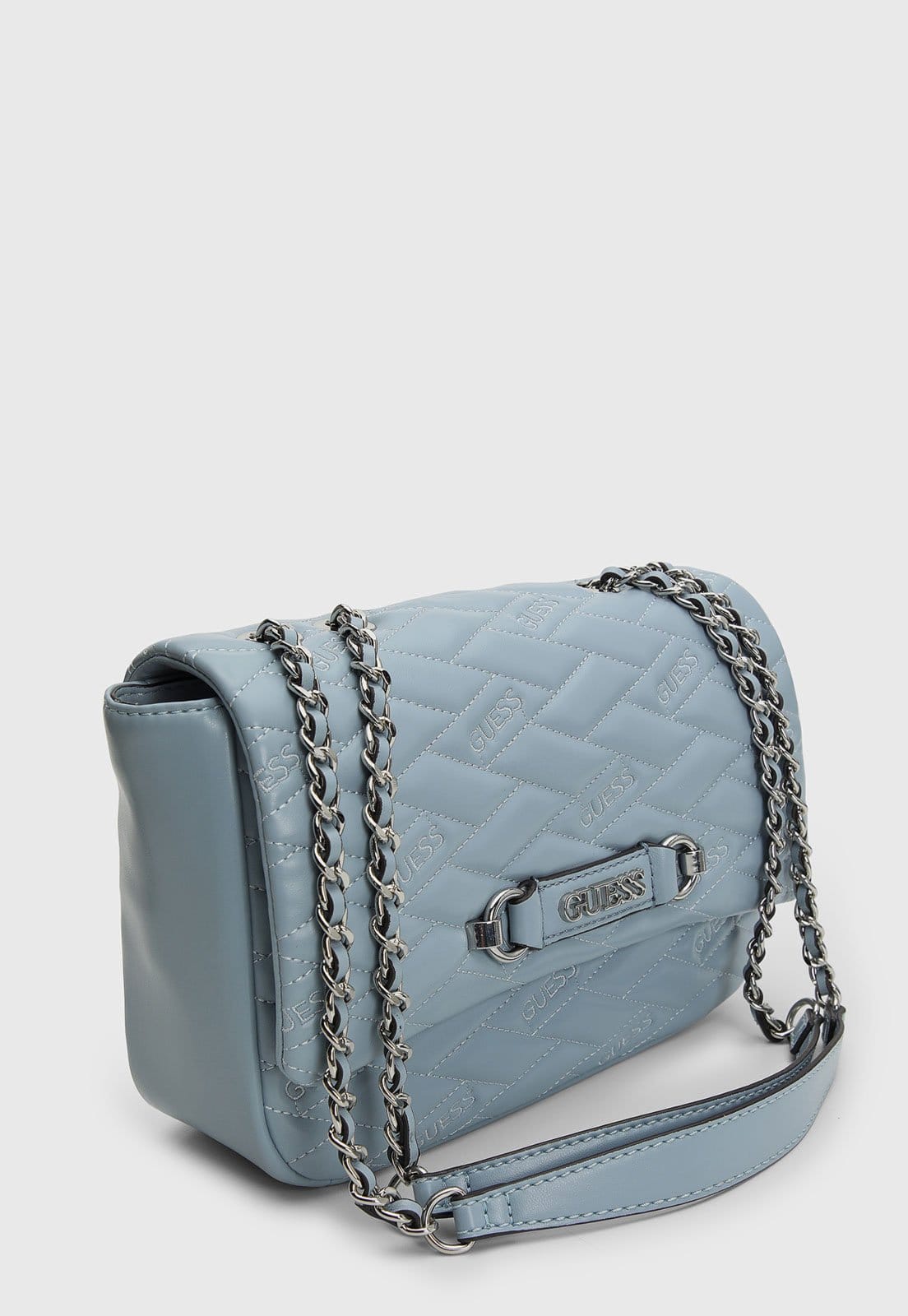 Vista 2 Bolsa Feminina Guess Matelassê Claro Guess azul