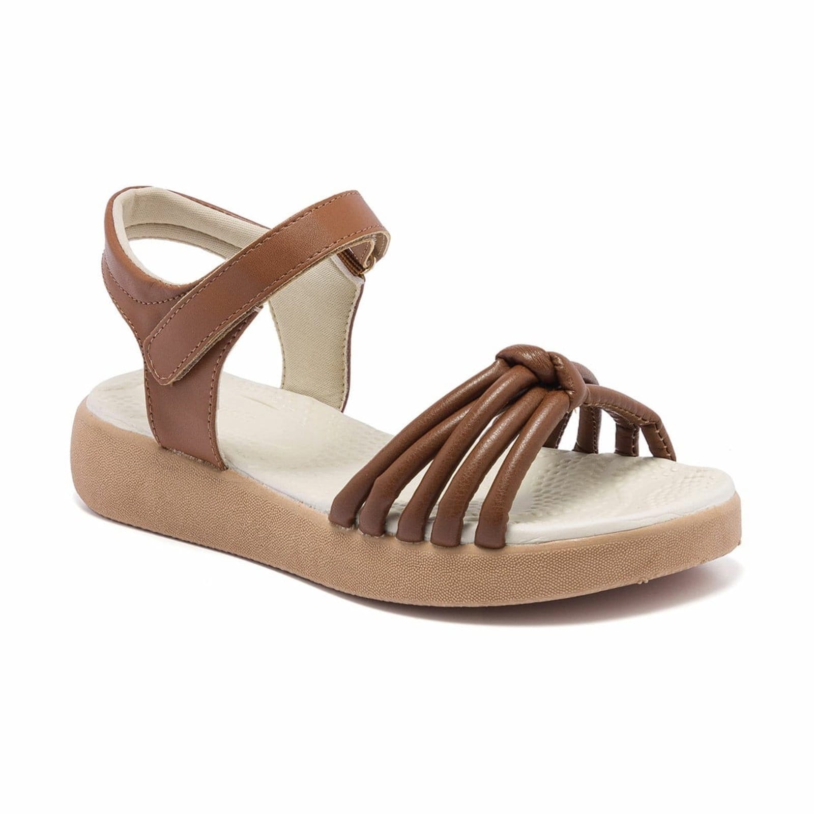 Vista 2 Sandália Nó Feminina Confort Massageador Leve Casual Silvia Bertuccio marrom