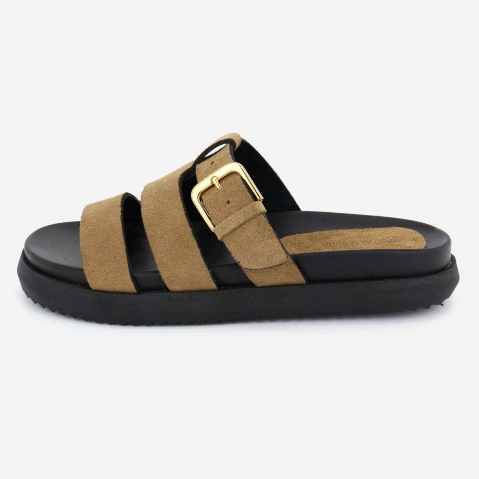 Sandália Fácil Calce Confort Solado Maria Paula Couro Rasteiria