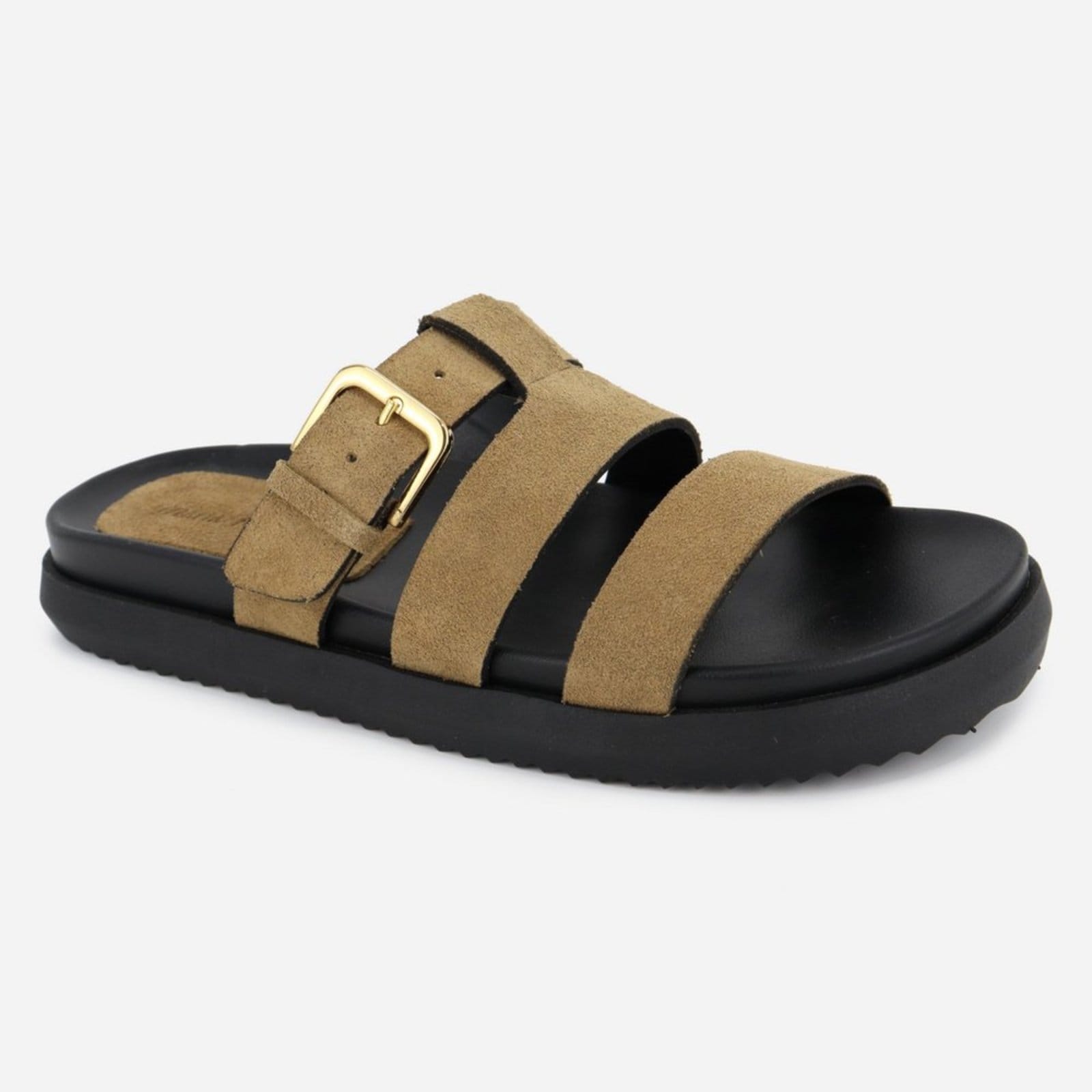 Vista 2 Sandália Fácil Calce Confort Solado Maria Paula Couro Rasteiria MARIA PAULA marrom