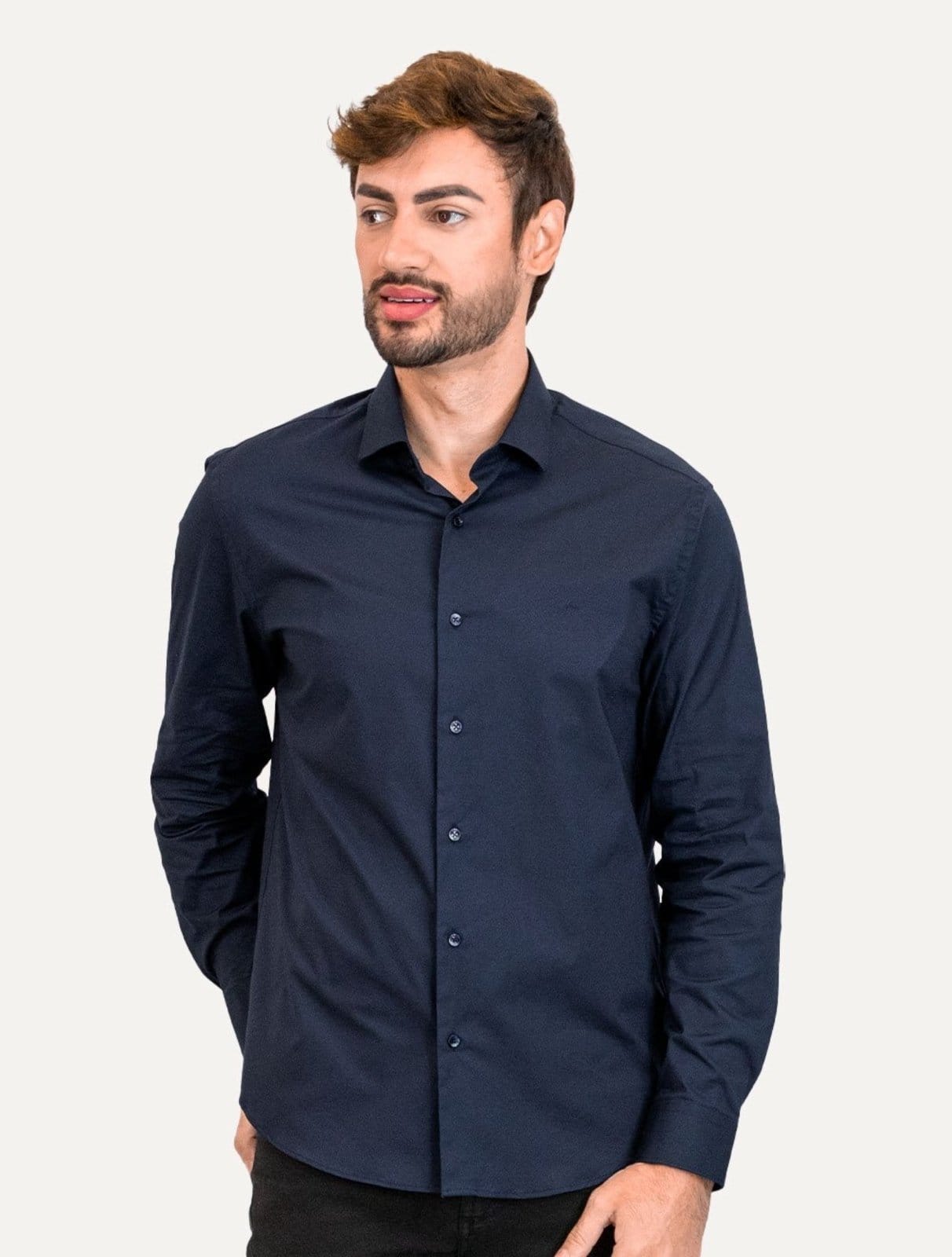 Camisa Aramis Masculina Regular Tricoline Liso Stretch