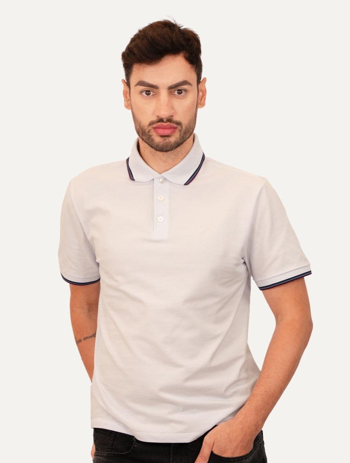 Polo Ellus Masculina Piquet Classic Easa Tri Dark Branca