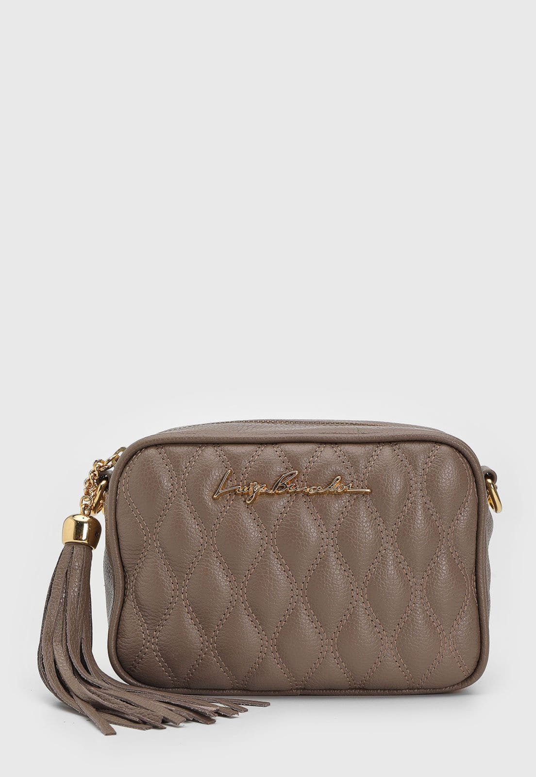 Vista 2 Bolsa Transversal Luiza Barcelos Alça Corrente Luiza Barcelos marrom