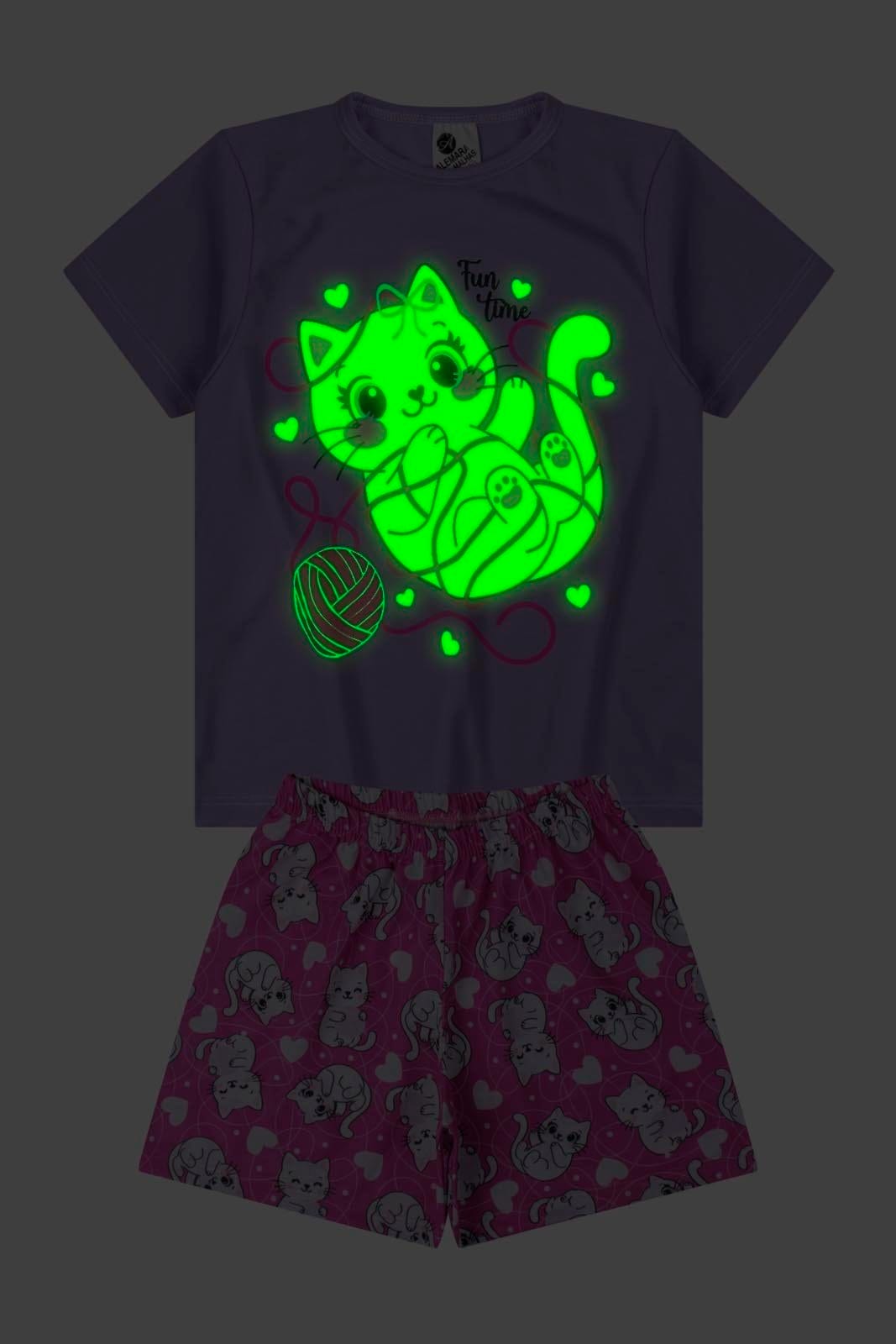 Vista 2 Pijama Menina Lilas Alemara roxo