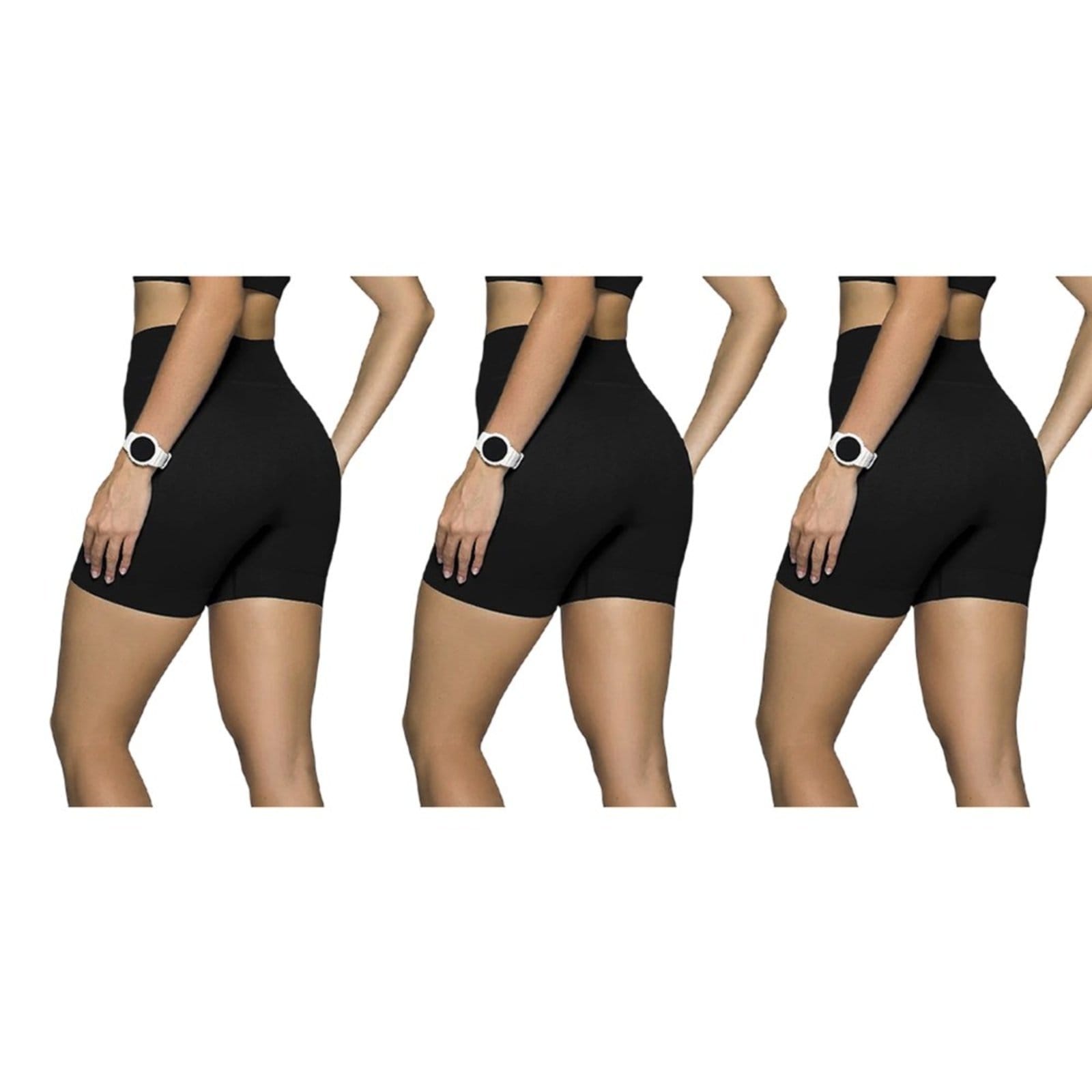 Vista 2 Kit 3 Shorts Selene Sem Costura Feminino SELENE preto