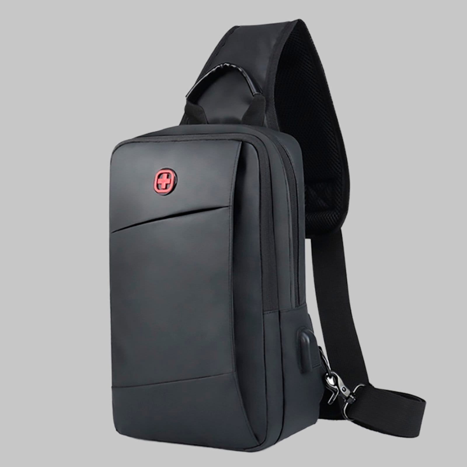 Vista 2 Shoulder Bag Crossgear Transversal Antifurto Impermeável Usb PRETA Crossgear preto