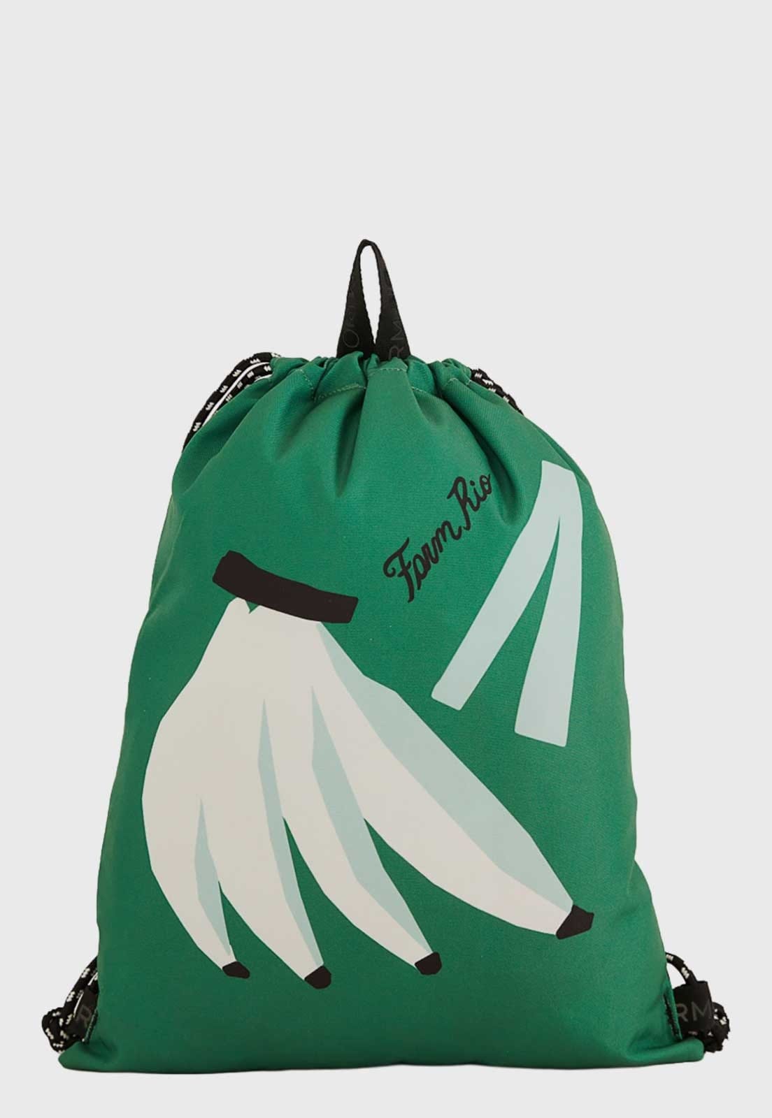 Vista 2 Mochila Feminina FARM Praiana Lenço Brasil Estampada Preta FARM preto