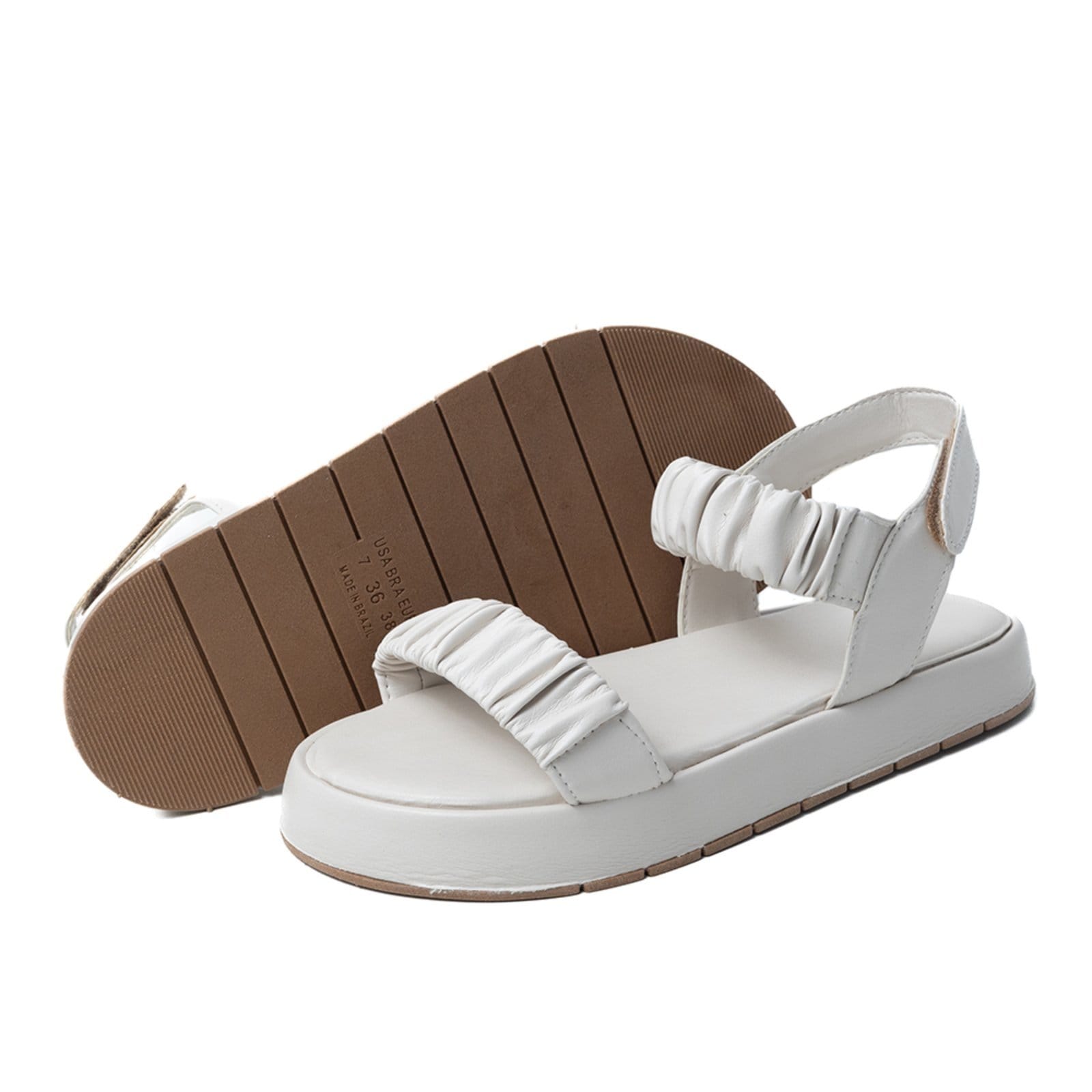 Vista 2 Papete Rasteira Sandalia Sola Alta Plataforma Off White TELLINI STORE off-white white