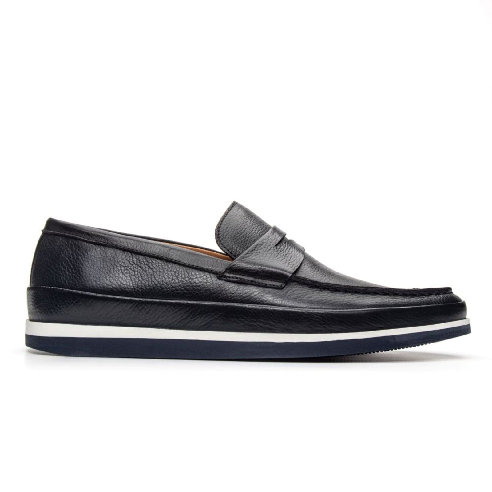 Sapato Loafer Pienza de Couro Jacometti Marinho Escuro