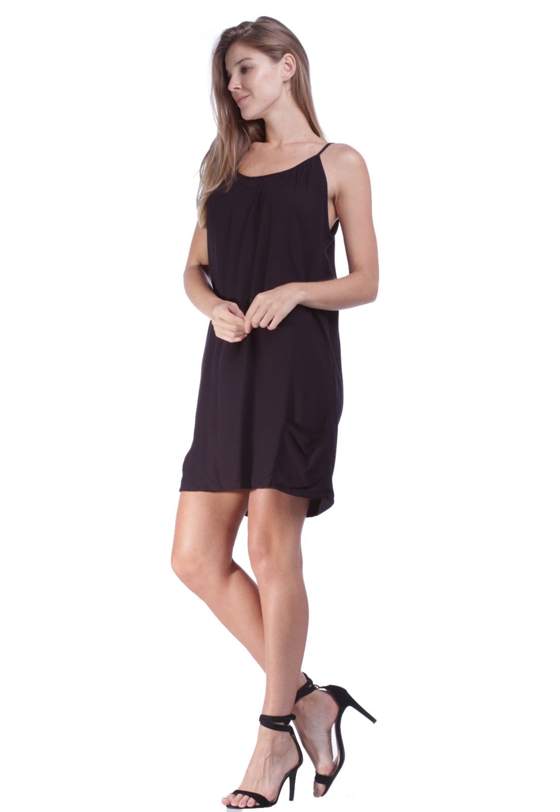 Vista 2 Vestido Curto Amazonia Vital com Bolso Black Amazonia Vital preto black