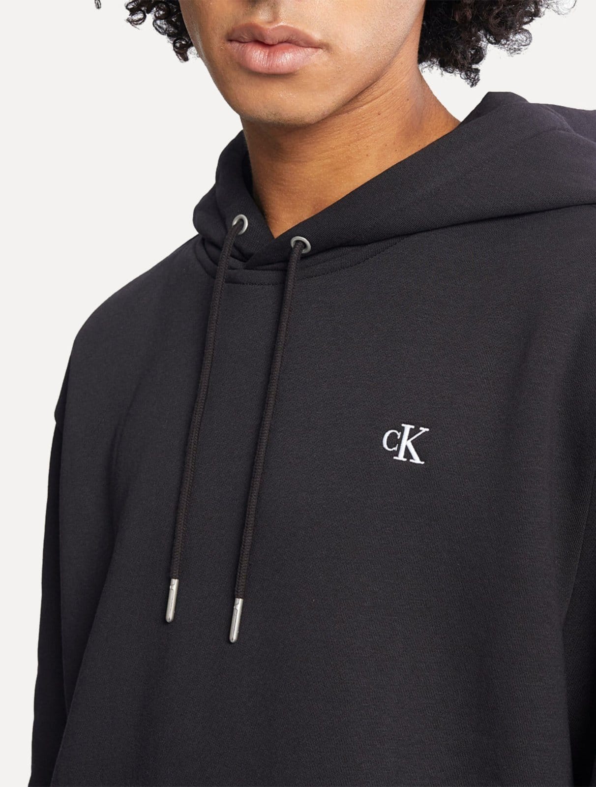 Vista 2 Moletom Calvin Klein Masculino Hoodie Fleece CK Logo Calvin Klein preto