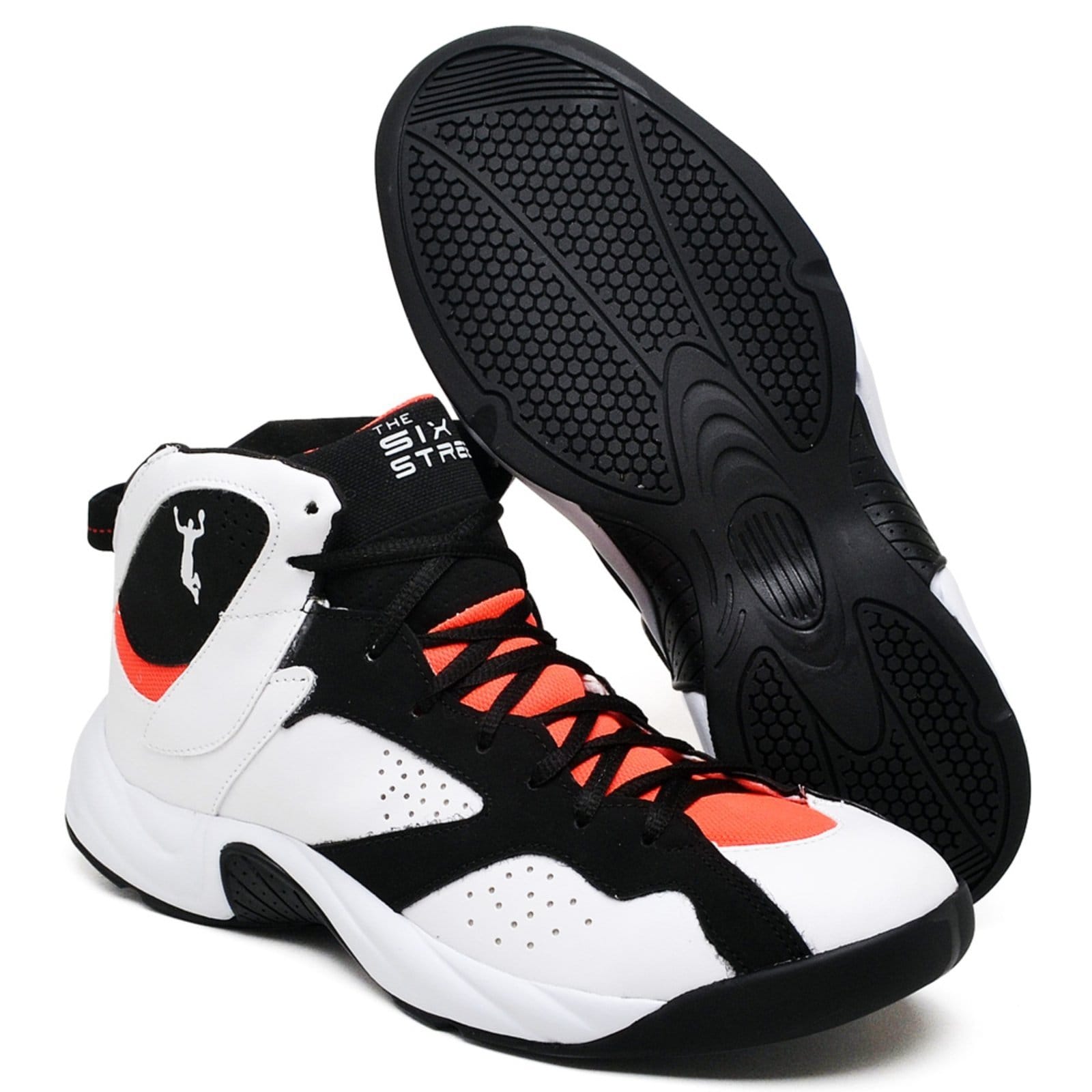 Vista 2 Tênis Basquete Adrenaline Original e Laranja Six Street branco