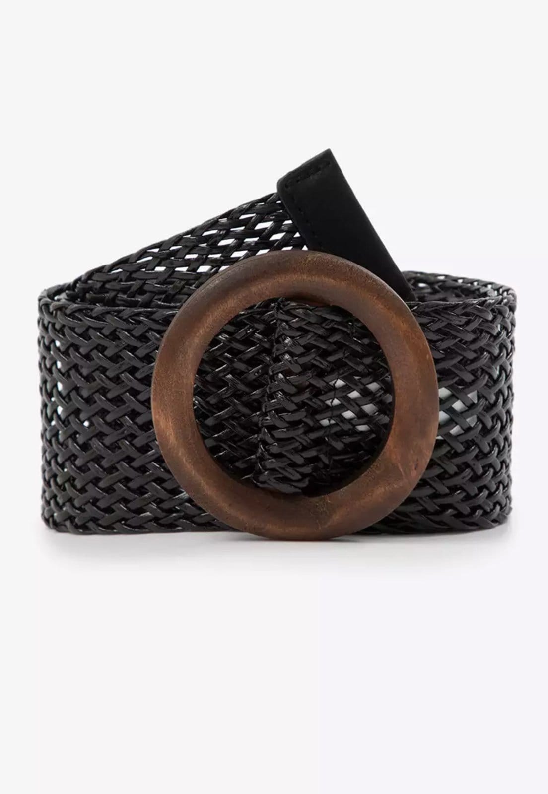 Cinto Elástico Amazonia Vital Inspiração Palha Fivela Redonda em Madeira Jacuí - 2