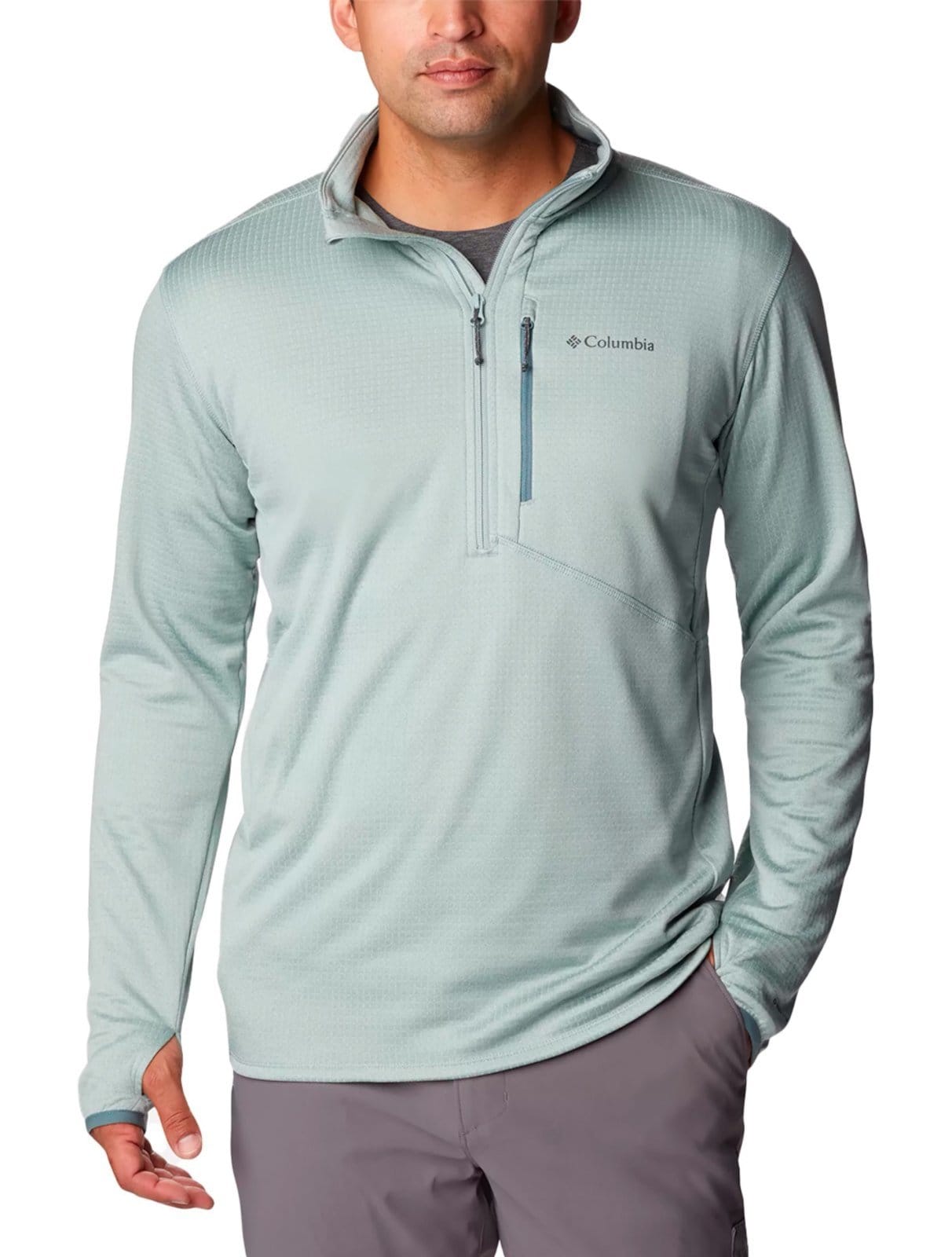 Jaqueta Columbia Masculina Fleece Park View Half Zip Claro