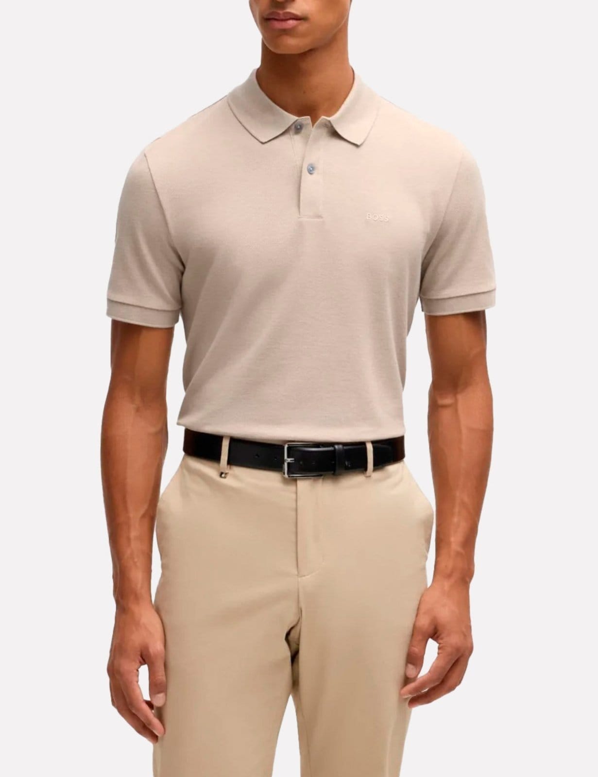 Vista principal Polo Hugo Boss Masculina Regular Pallas Caqui Hugo Boss cáqui caqui