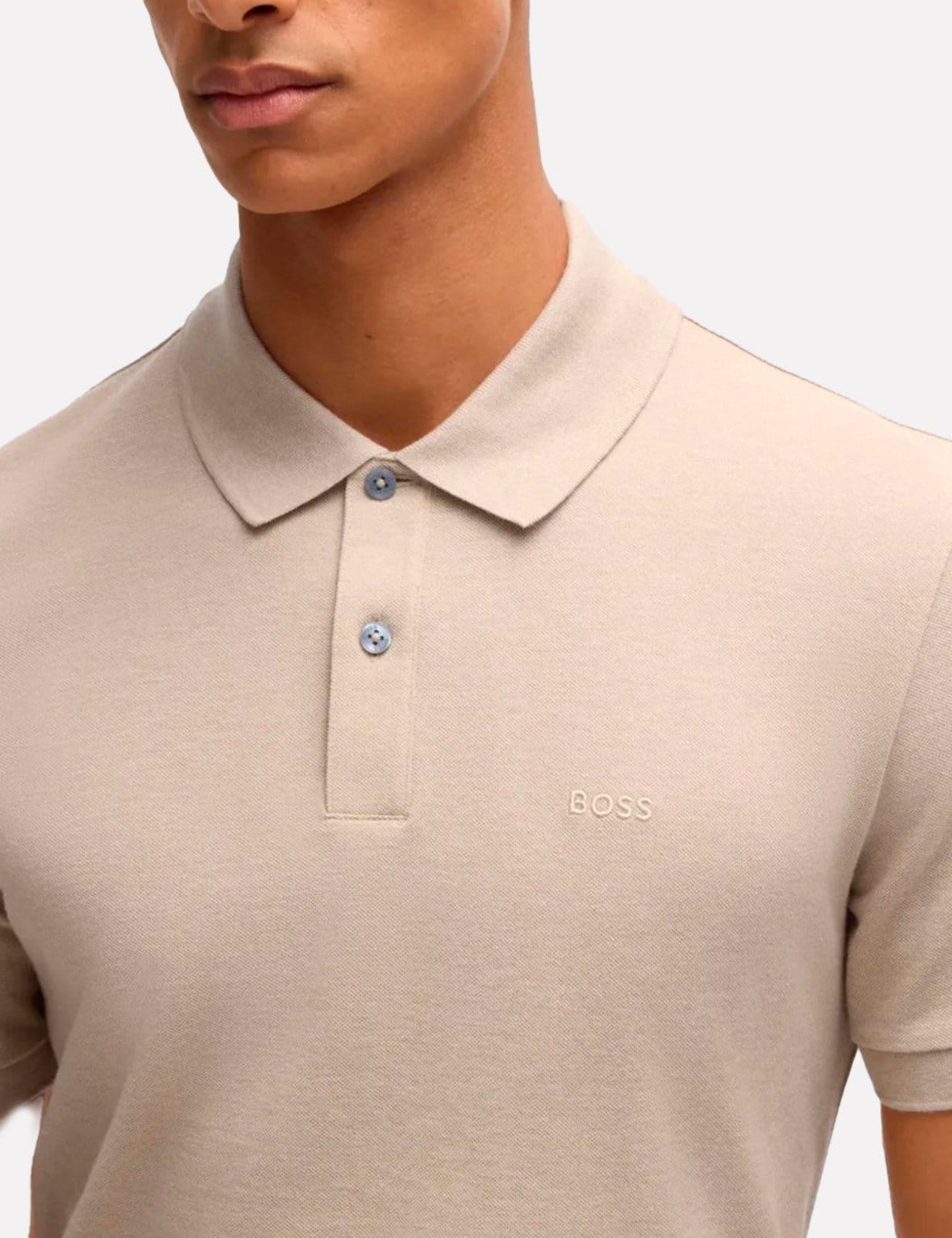 Vista 2 Polo Hugo Boss Masculina Regular Pallas Caqui Hugo Boss cáqui caqui