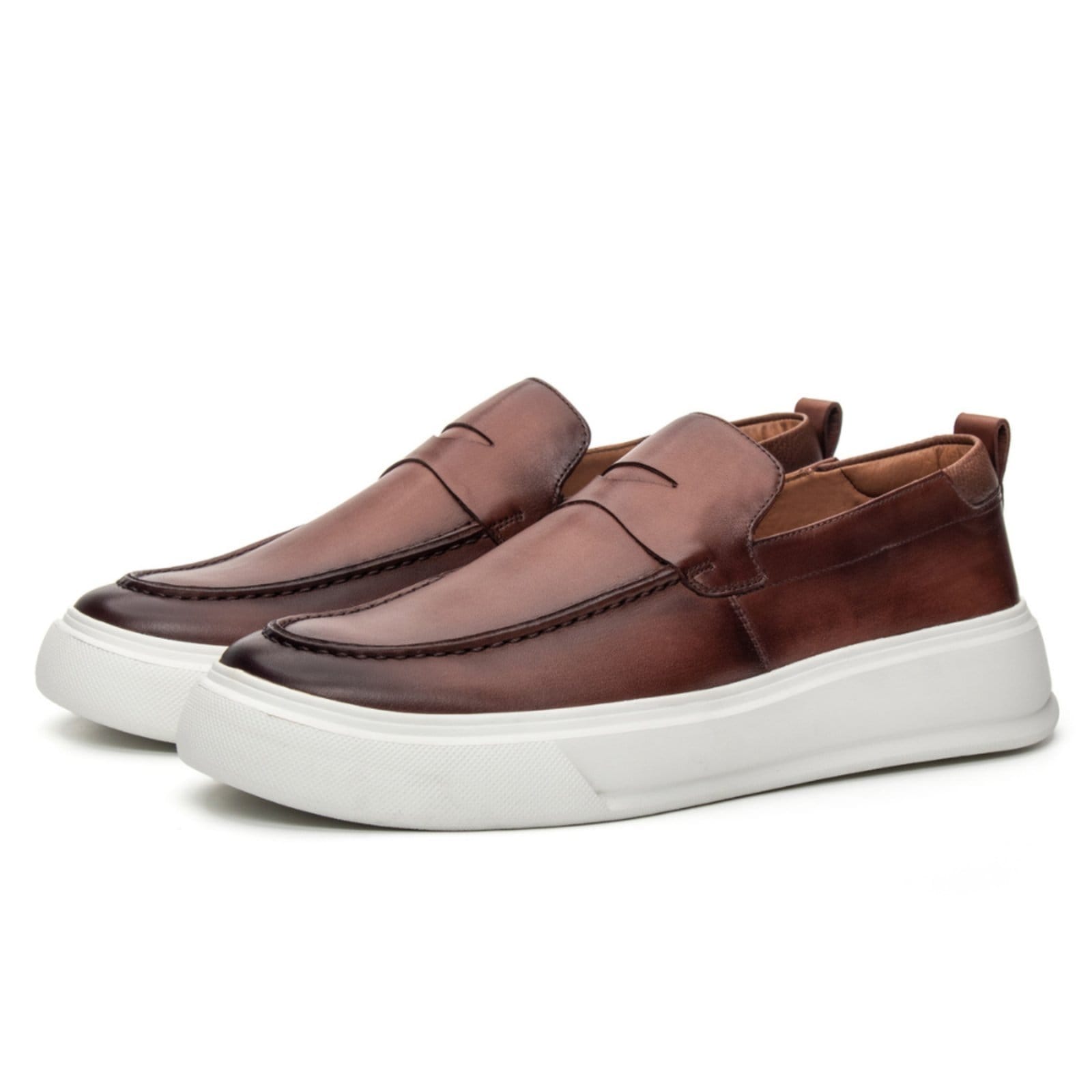 Vista 2 Mocassim Masculino Casual Theo Em Couro Havana Coronello caramelo/castanho/marrom