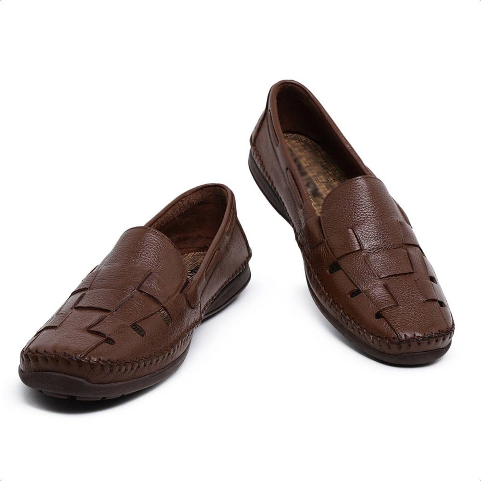 Vista 2 Mocassim Centuria Tamanho Especial em Couro Centuria Calçados caramelo