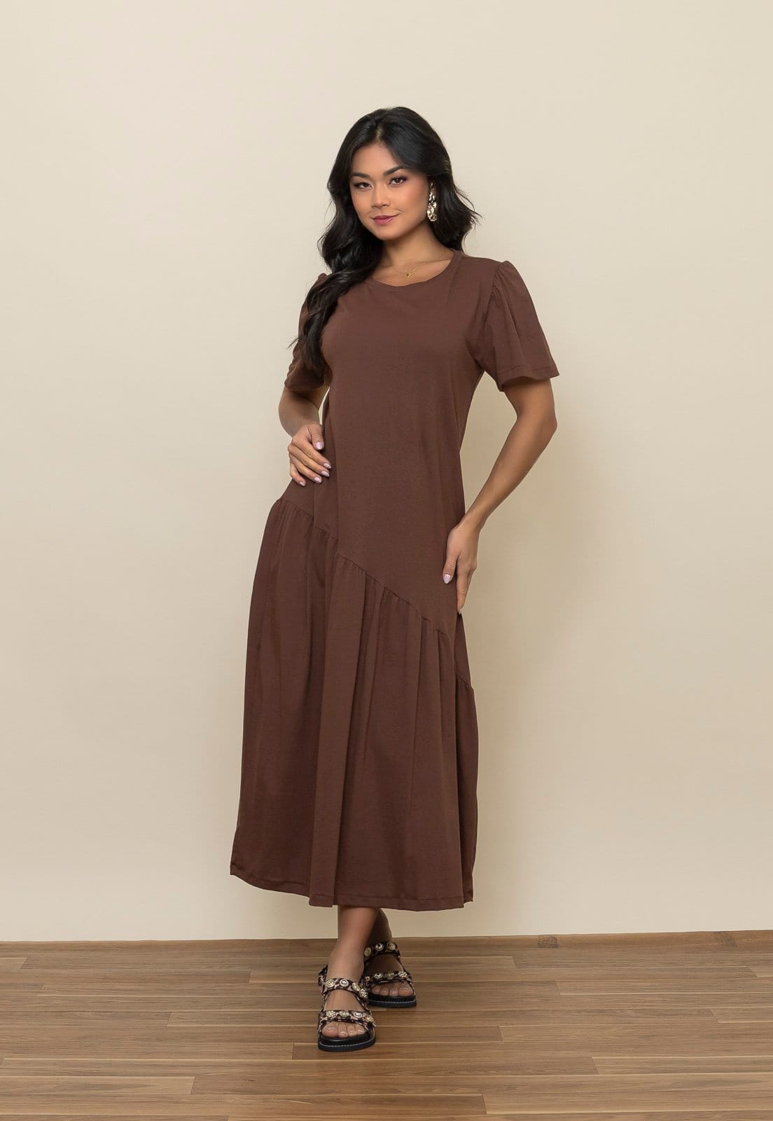 Vestido Aura Trapézio Malha Lisa