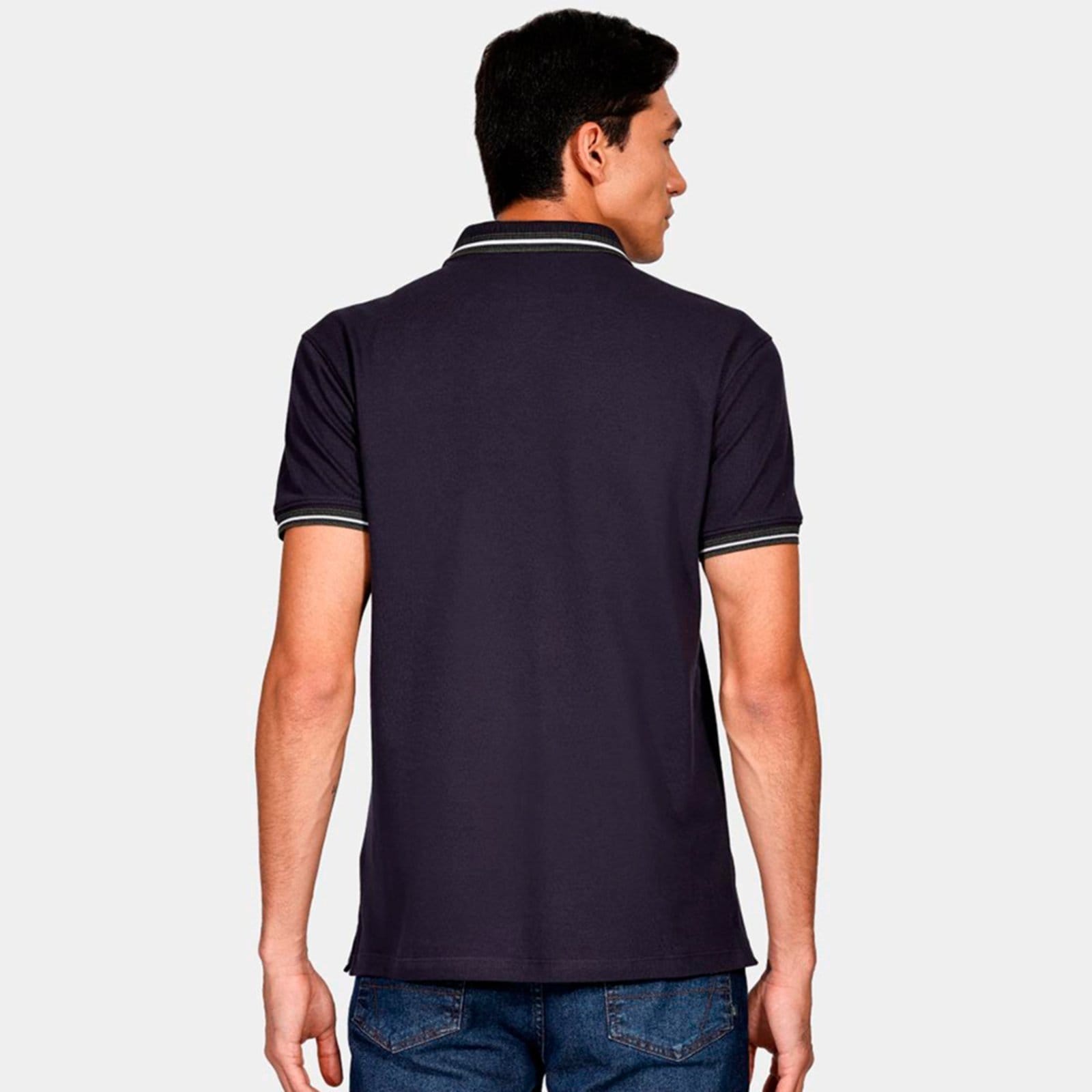 Vista 2 Camisa Polo Aramis Piquet 6 Frisos Ve25 Marinho Masculino Aramis azul marinho