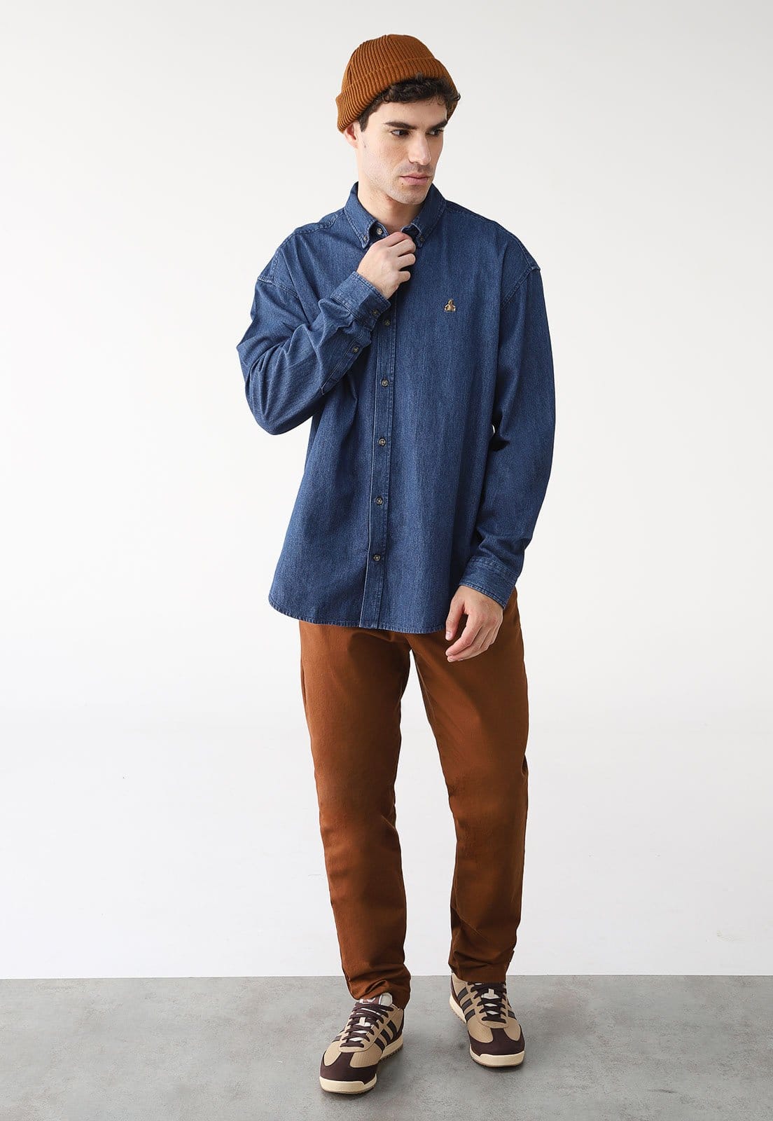 Vista 2 Camisa Jeans GAP Reta Lisa GAP azul