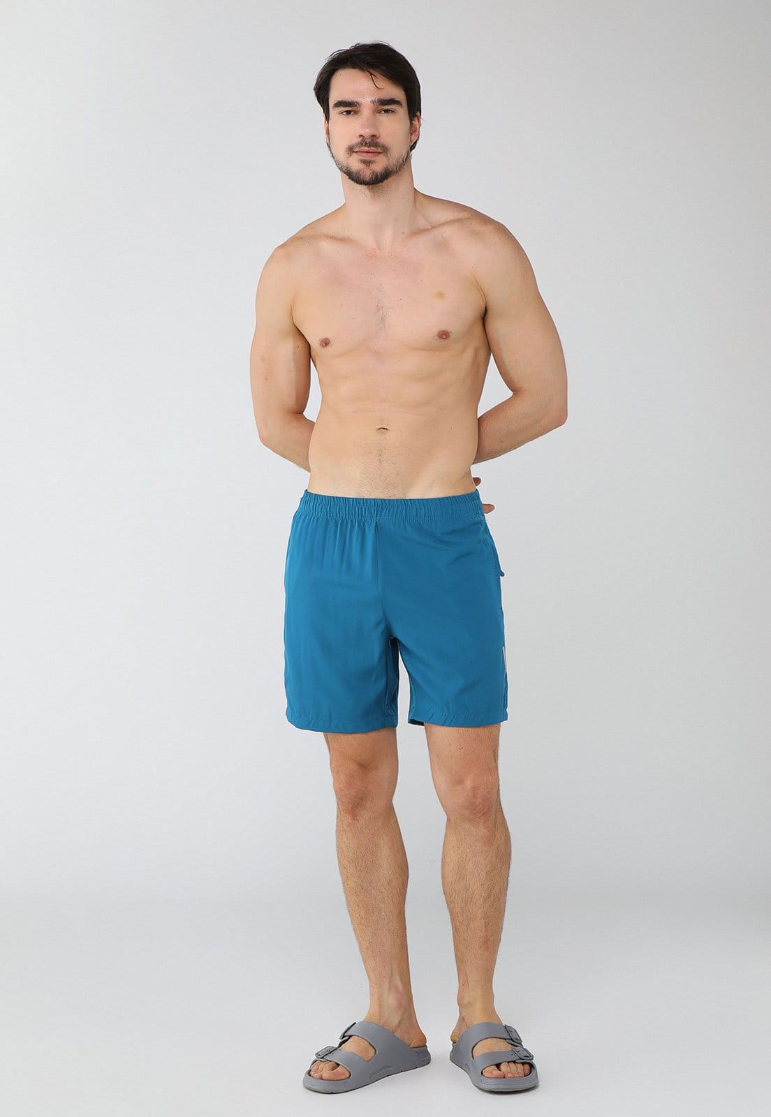 Vista 2 Shorts Masculino Aleatory Detalhe Refletivo Aleatory azul